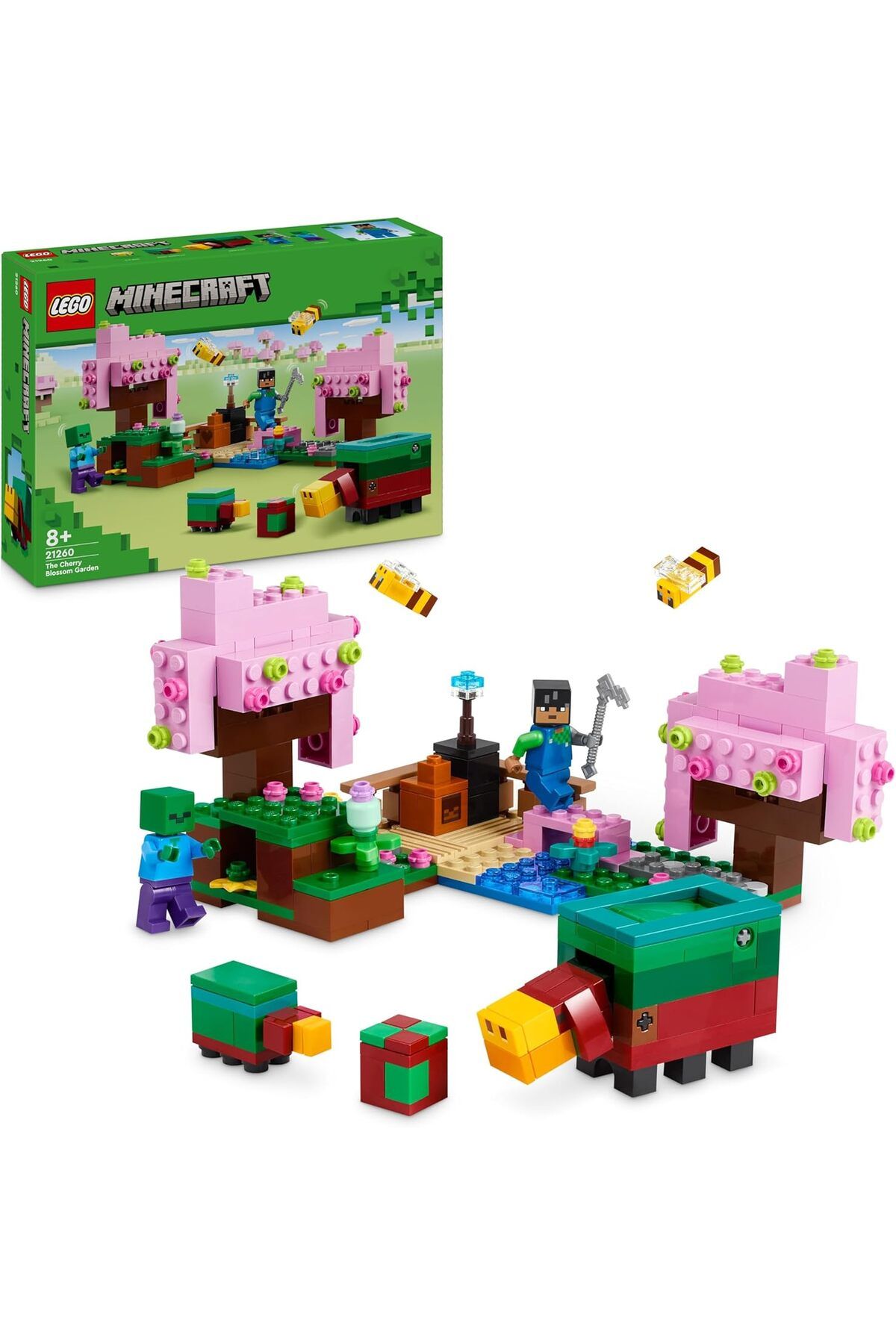 STOREMAX jvnnastore Minecraft Kiraz Çiçeği Bahçesi 21260-8 Yaş ve Üzeri Macera Oyunları Seven Çocukla