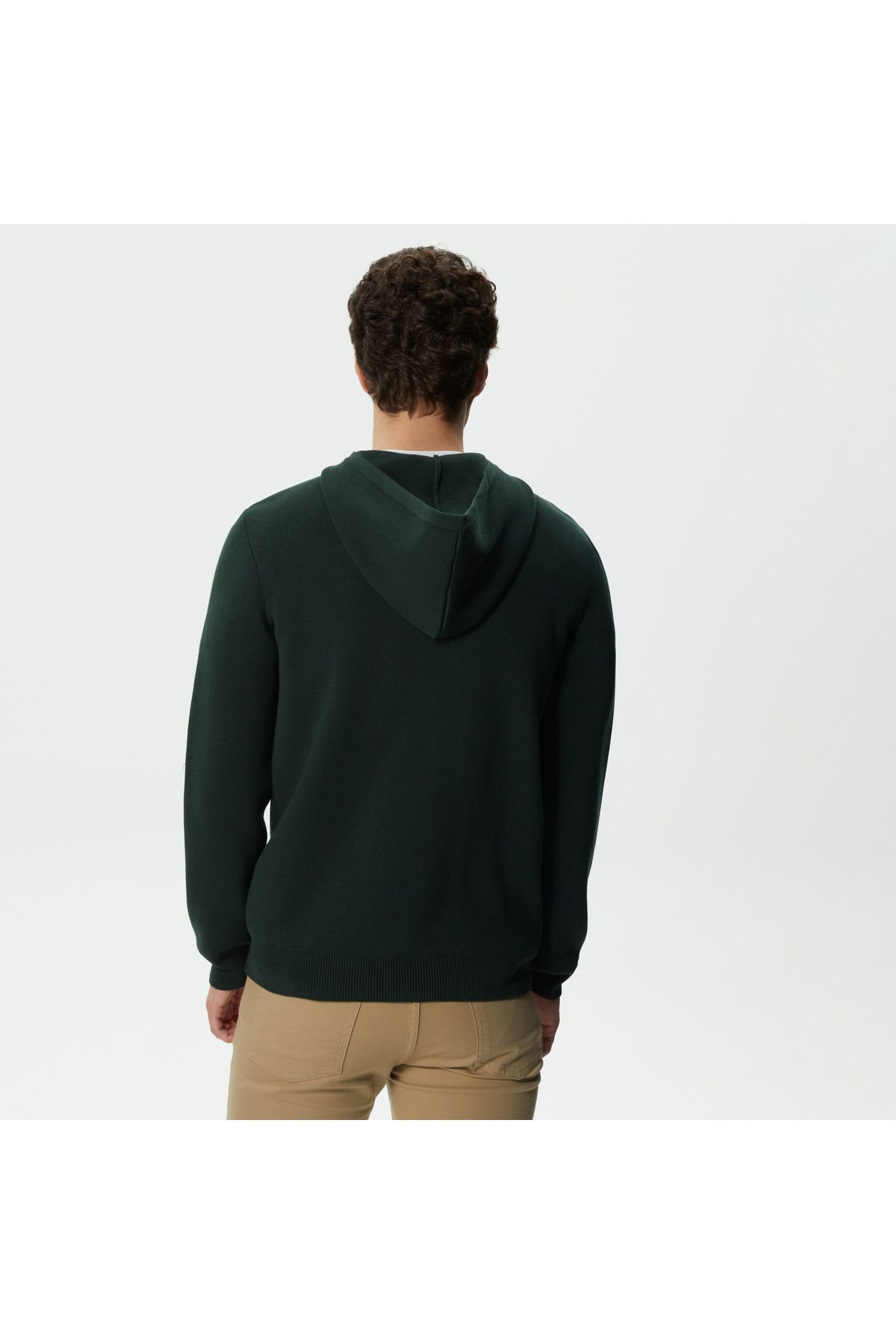 پلیور سبز مردانه آستین بلند و مناسب تریکو تیره Lacoste