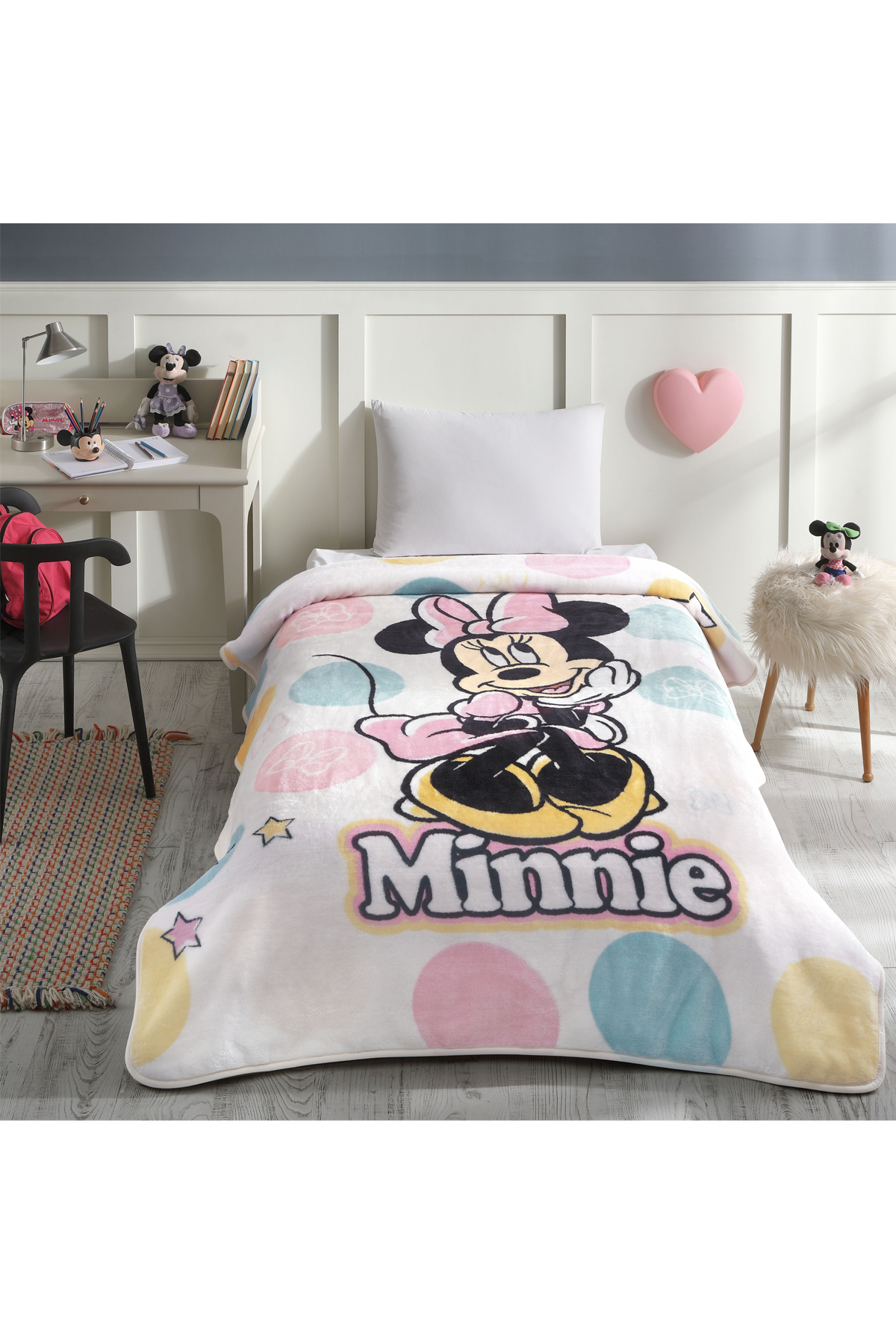 Özdilek Minnie Mouse Happy Disney Lisanslı Tek Kişilik Çocuk Battaniyesi 160x220 Cm fotoğrafı 2 (önizleme)