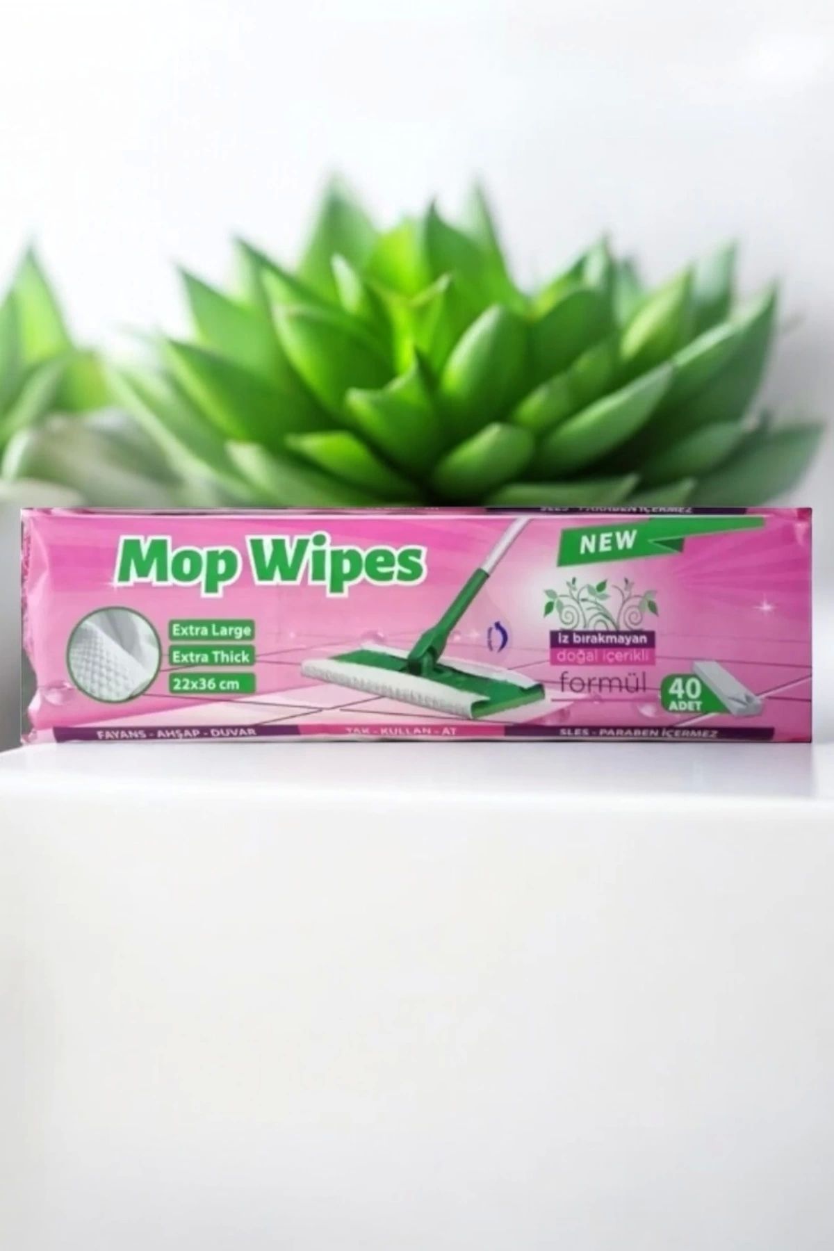 Mop Wipes-Wet Disposable Cleaning Towel That Can Be Installed on the Mop Tip (40 Sheets) 3