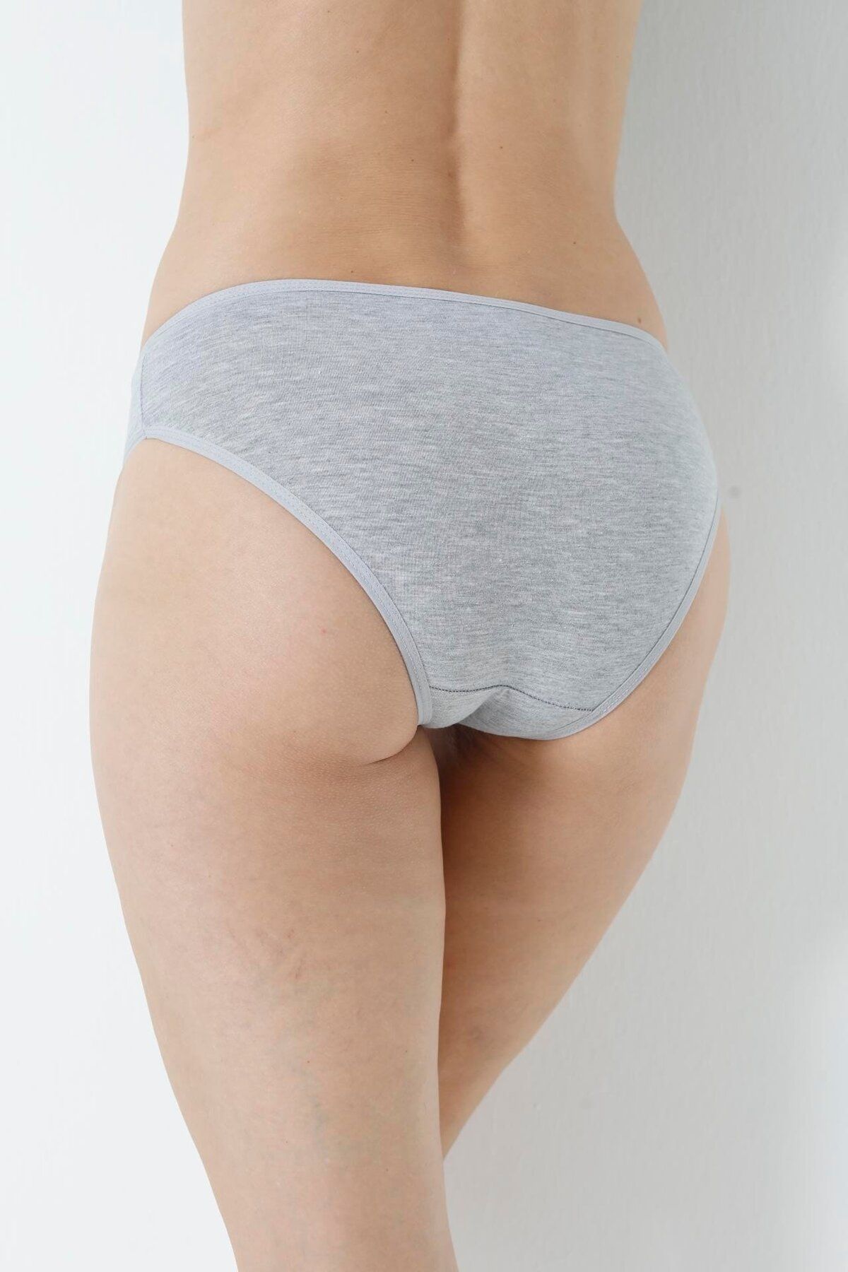 Arma Yıldız-Set of 3 Grey Cotton Women's Slip Panties 4