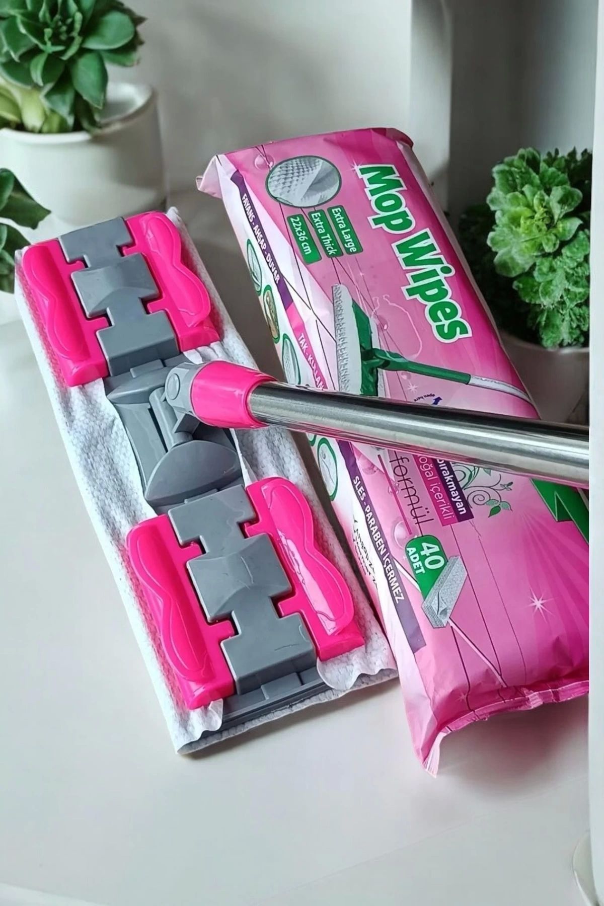 Mop Wipes-Wet Disposable Cleaning Towel That Can Be Installed on the Mop Tip (40 Sheets) 6