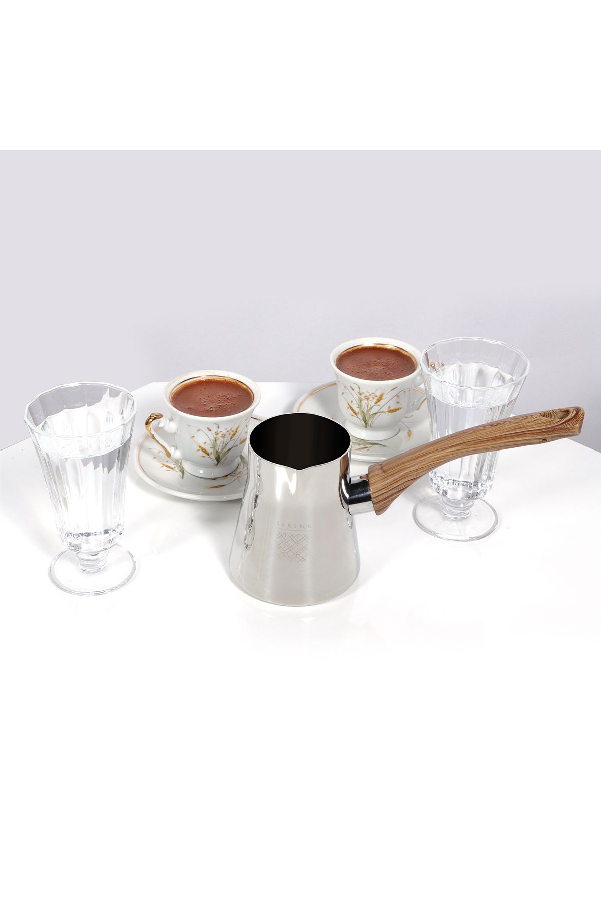 Serenk-Definition Türkische Kaffeekanne Set, Mokkakanne Aus Edelstahl, Made In Türkiye 4