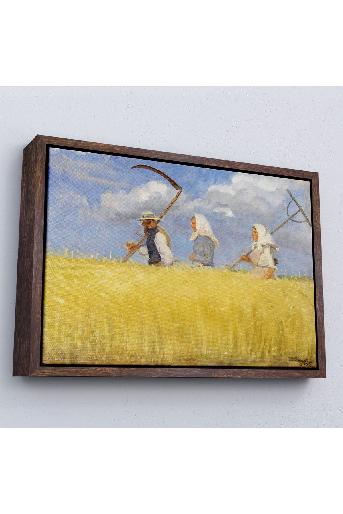 MOONFER Çerçeveli Anna Ancher - İşçiler Tablo - Harvesters-7156