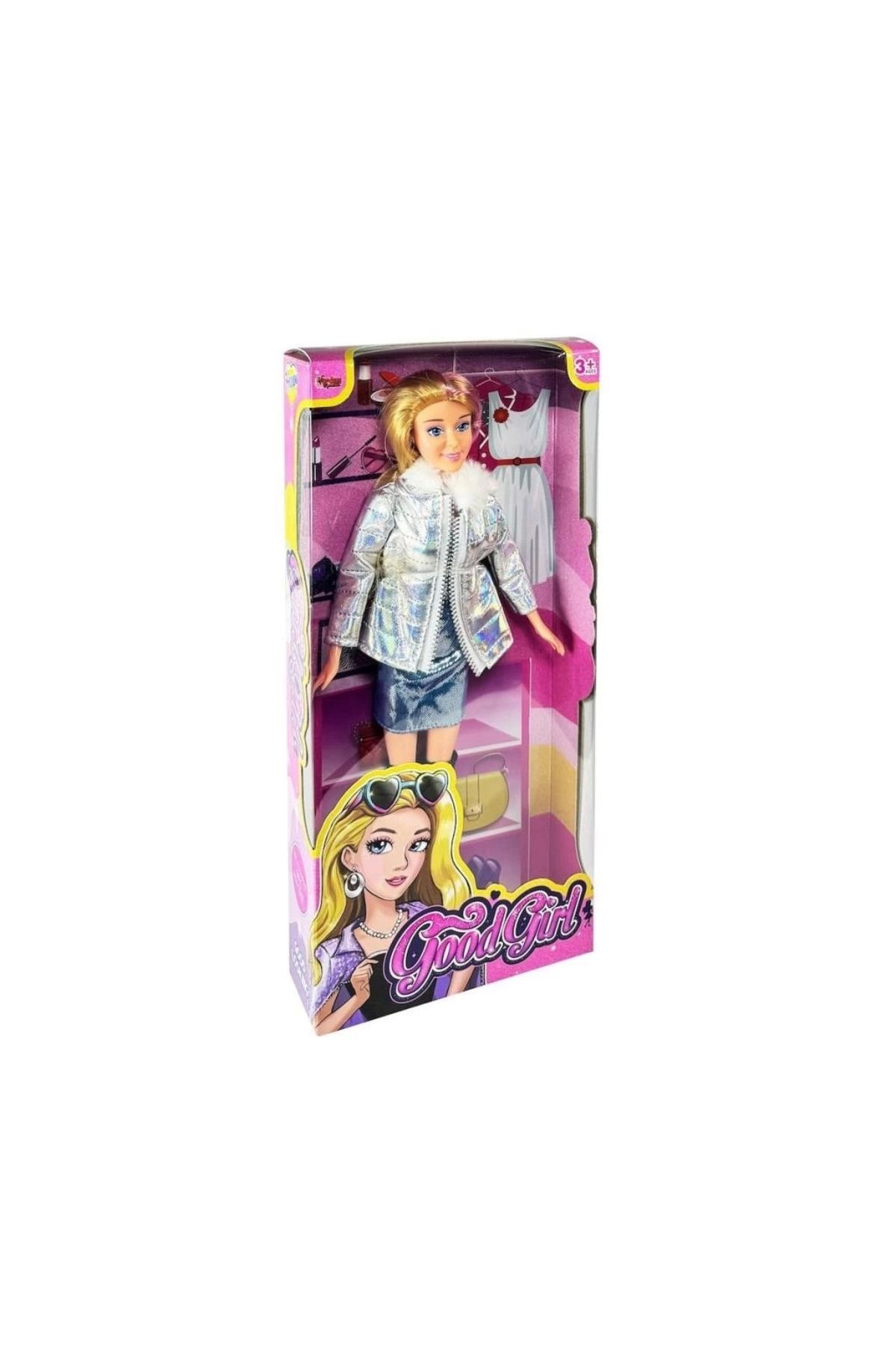 KdrElektronik Çocuk WG-66770 Parlak Elbiseli Ceketli Bebek 29 cm -Vardem