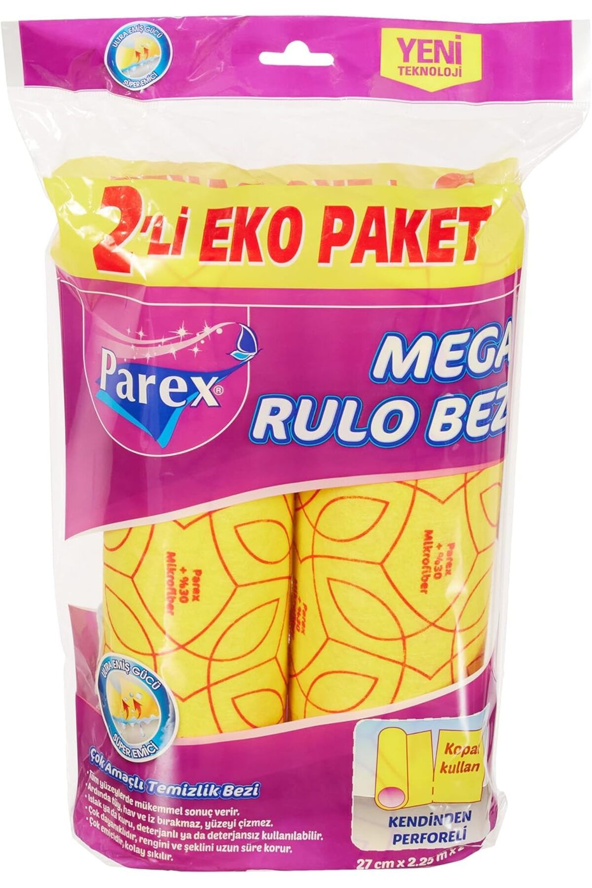 STOREMAX efshopx Mega Rulo Temizlik Bezi 2'Li Eko Paket 1 Paket (1 x 2 Adet) New Desing 1002192