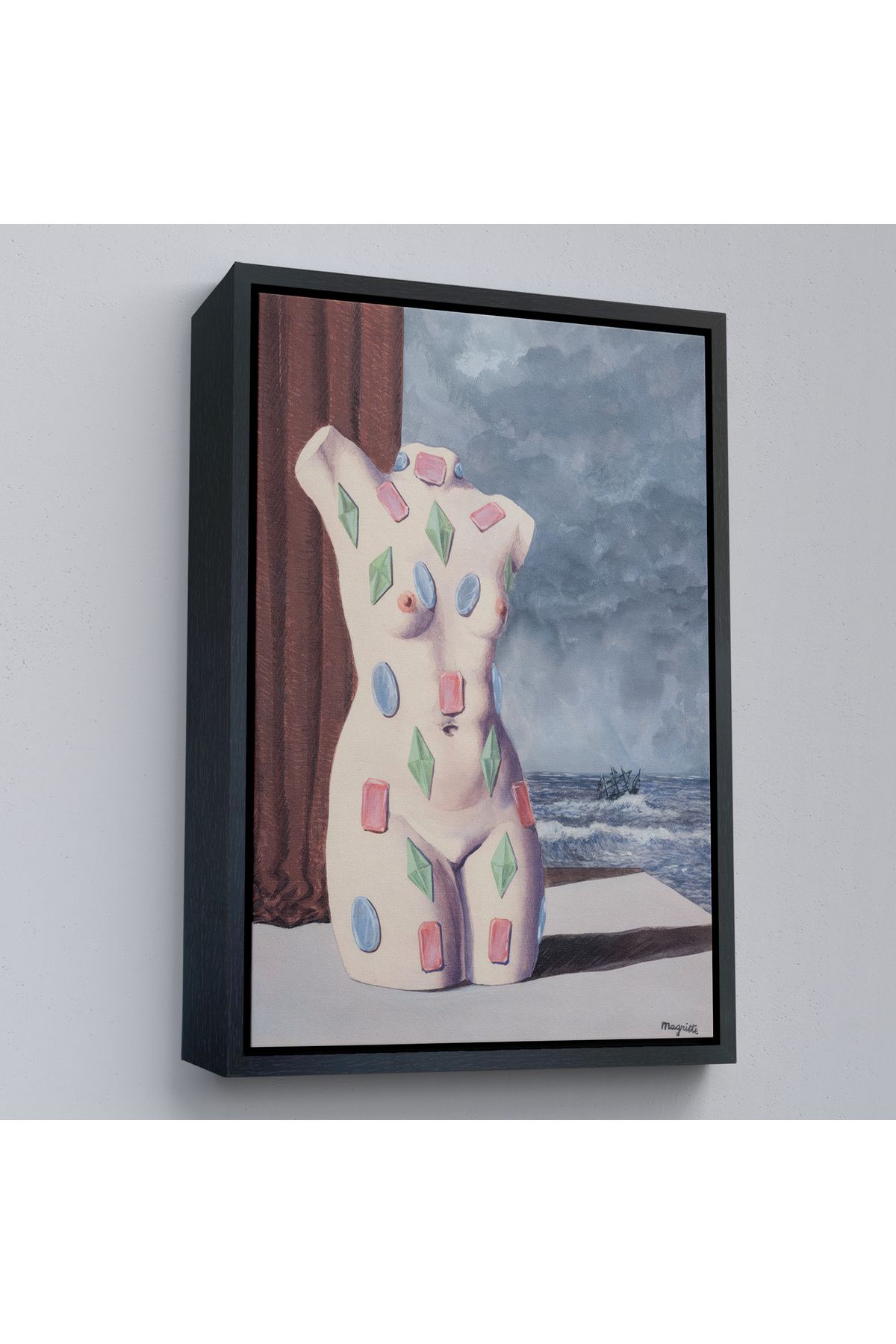 Doğal Bizden DB Çerçeveli Rene Magritte - Su Damlası Tablosu-7345
