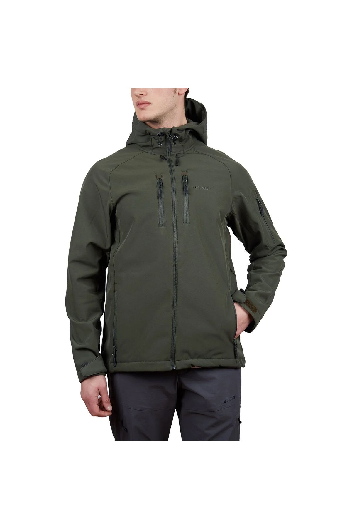 Alpinist-معطف خارجي للرجال من Peak Softshell باللون الكاكي (500401) 2