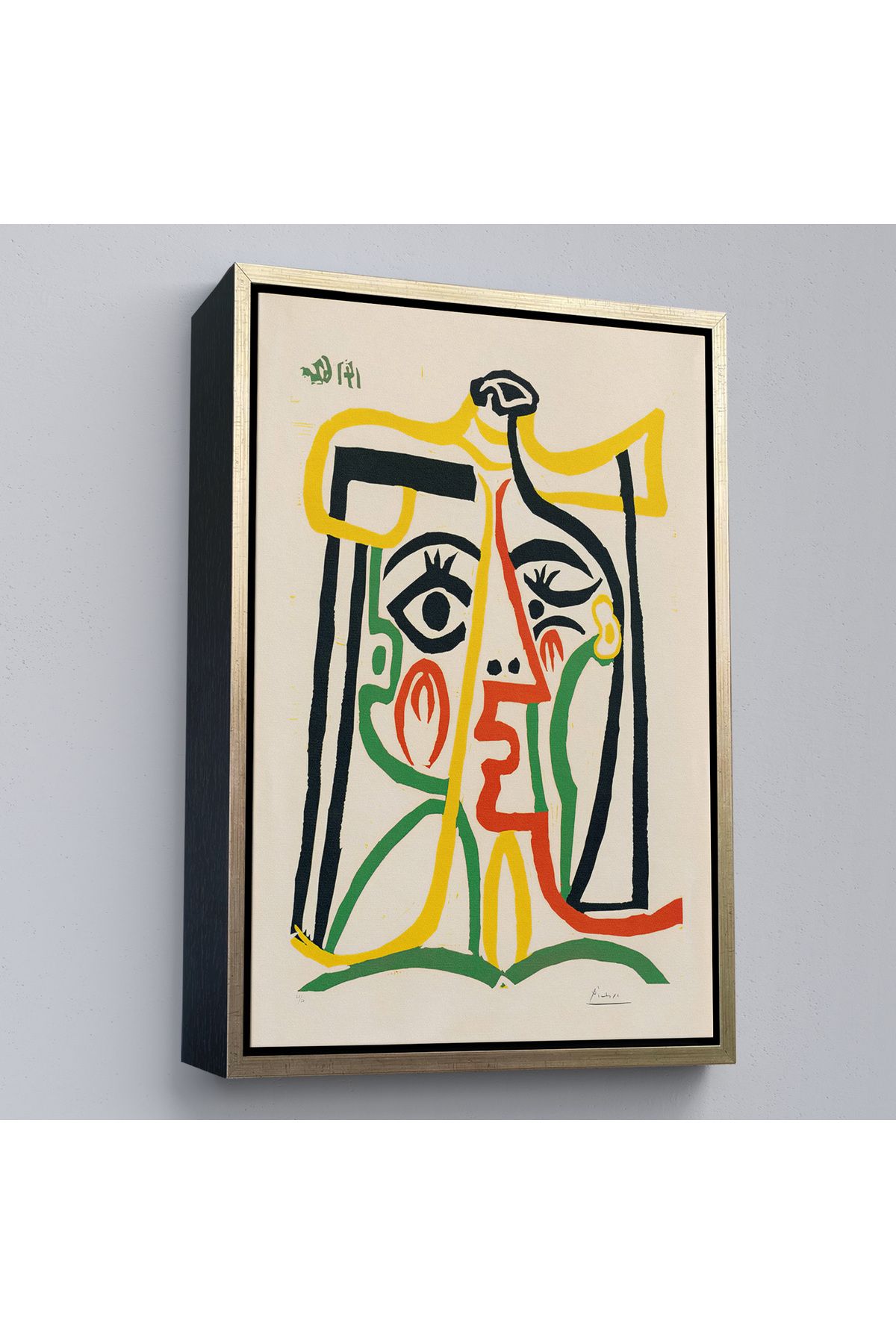 Shoprit Çerçeveli Pablo Picasso - Jacqueline'İn Hasır Şapkalı Tablo-7419