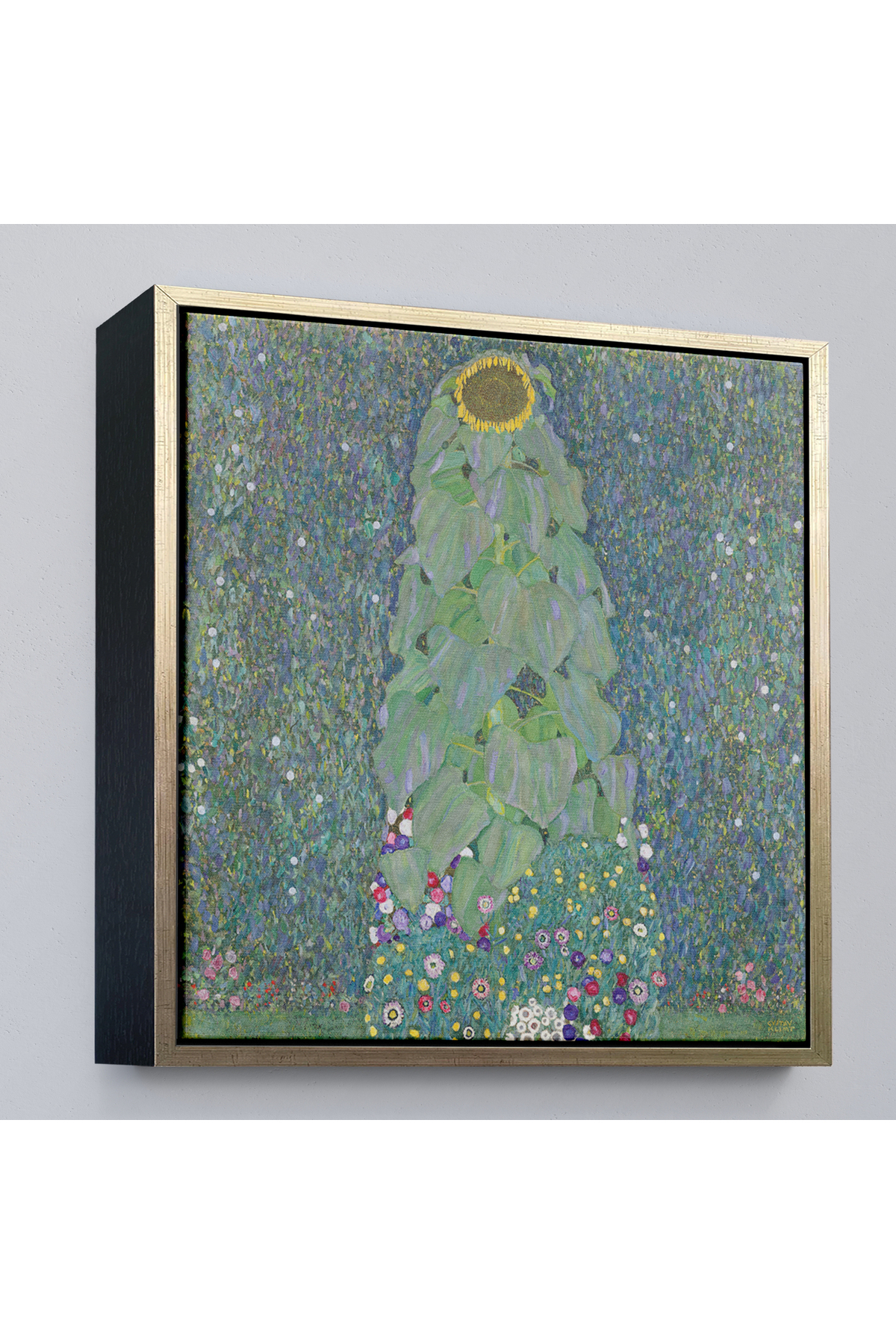 Gustav Klimt Ayçiçekleri Çerçeveli Kanvas Tablo görsel 3
