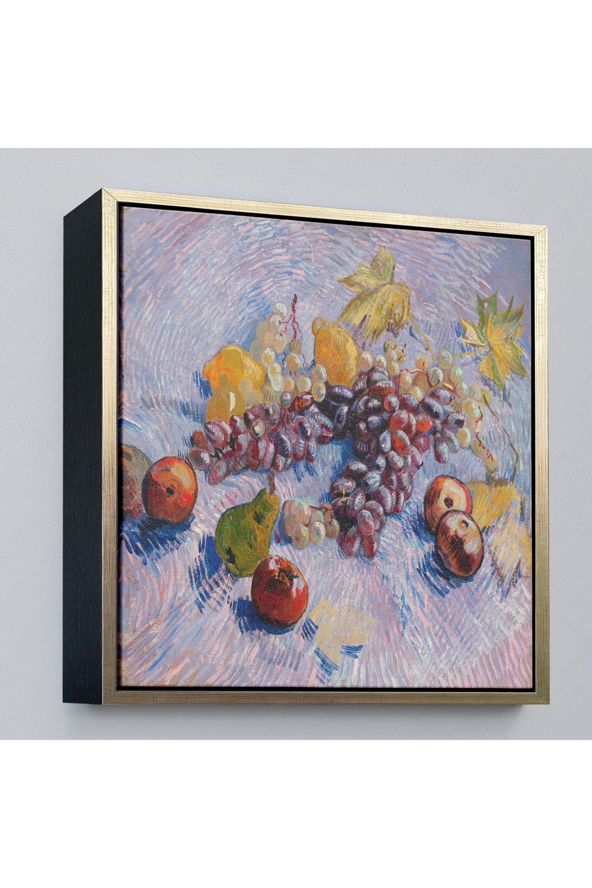 N NOXXO-Wooden Framed Vincent Van Gogh Grape Lemon Pear and Apples Painting-8360 3