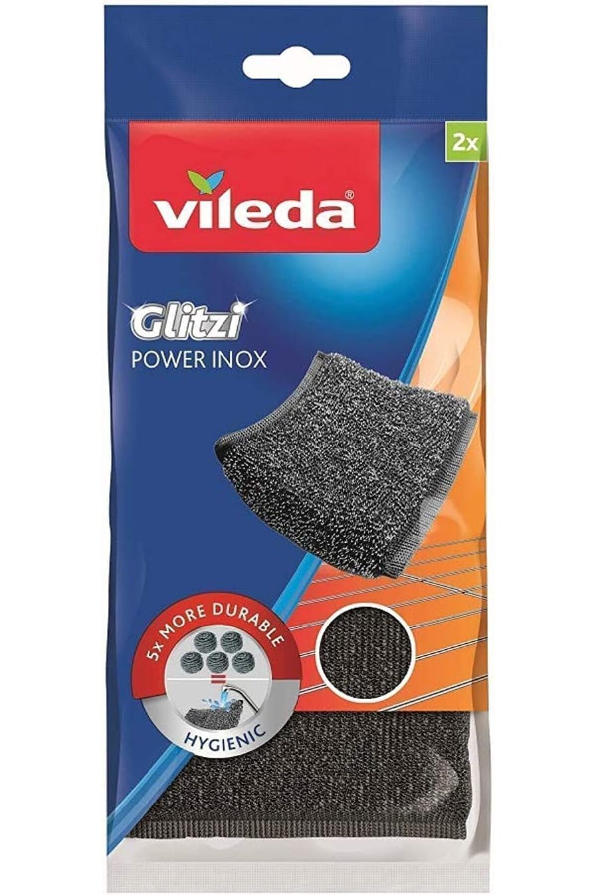 STOREMAX Glitzi Power Pad Inox, Ekstra kaliteli, Pas tutmaz, Zorlu lekeleri söker, 2'li Paket Life B