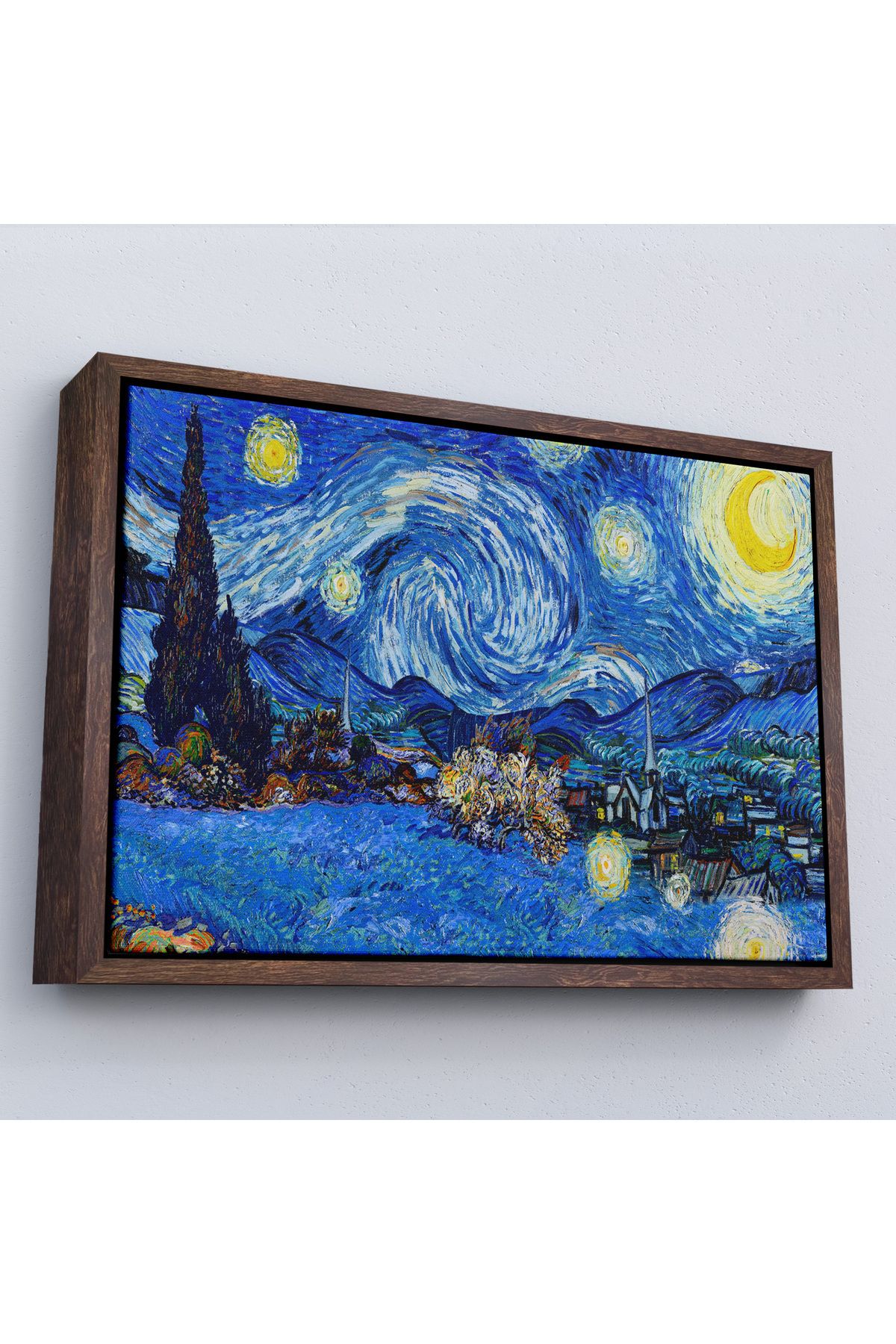 MOONFER Çerçeveli Vincent Van Gogh - Yıldızlı Geceler Tablo-7151