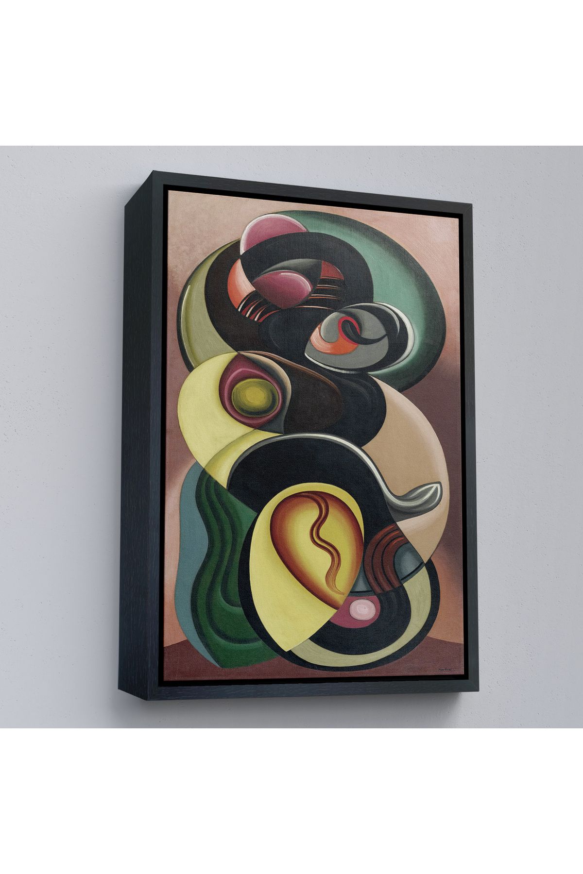 HARGE HG Çerçeveli Auguste Herbin - Kompozisyon Hareketi Tablosu-8099