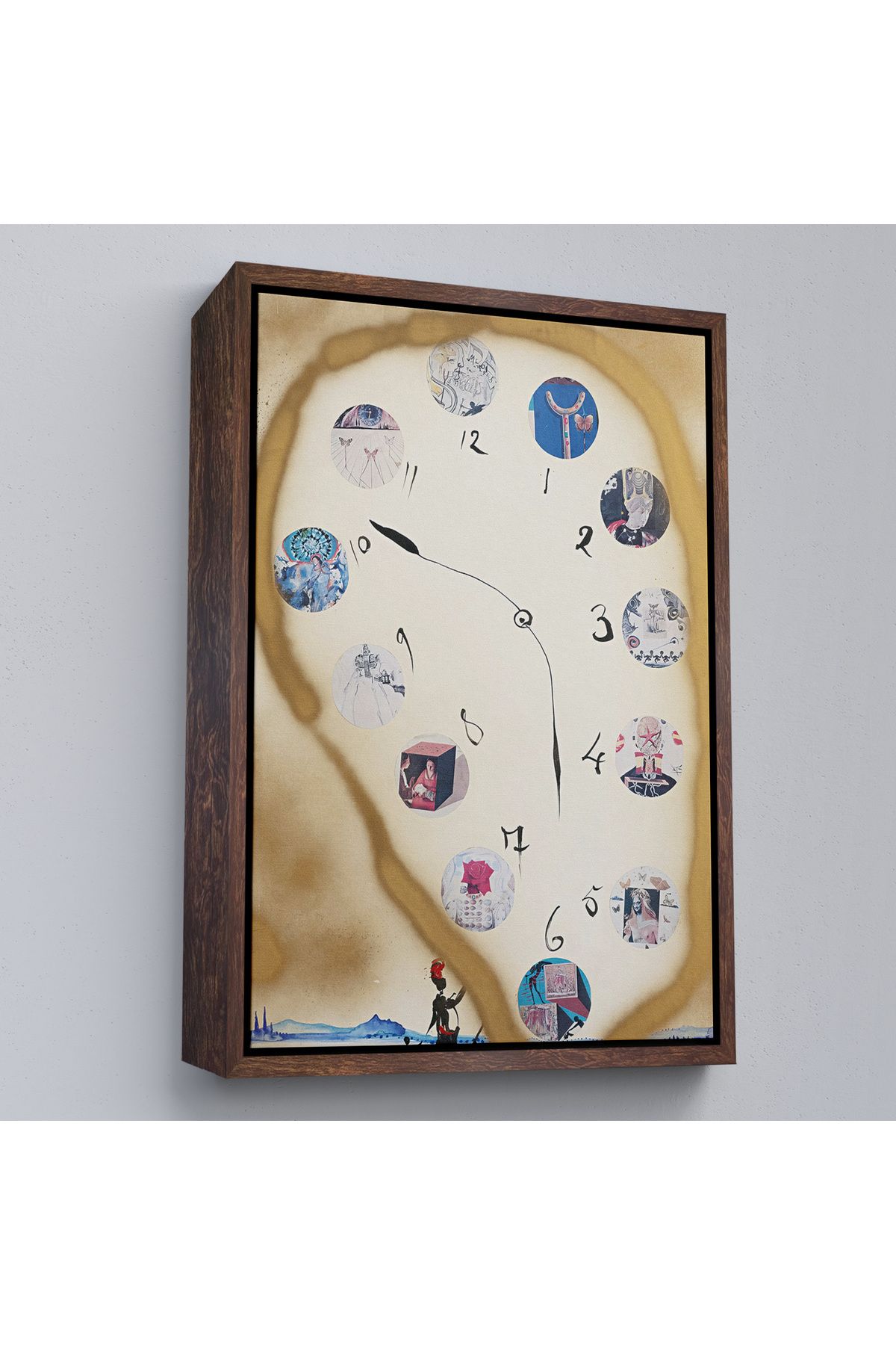 MOONFER Çerçeveli Salvador Dali - Horloge Tablo-7396