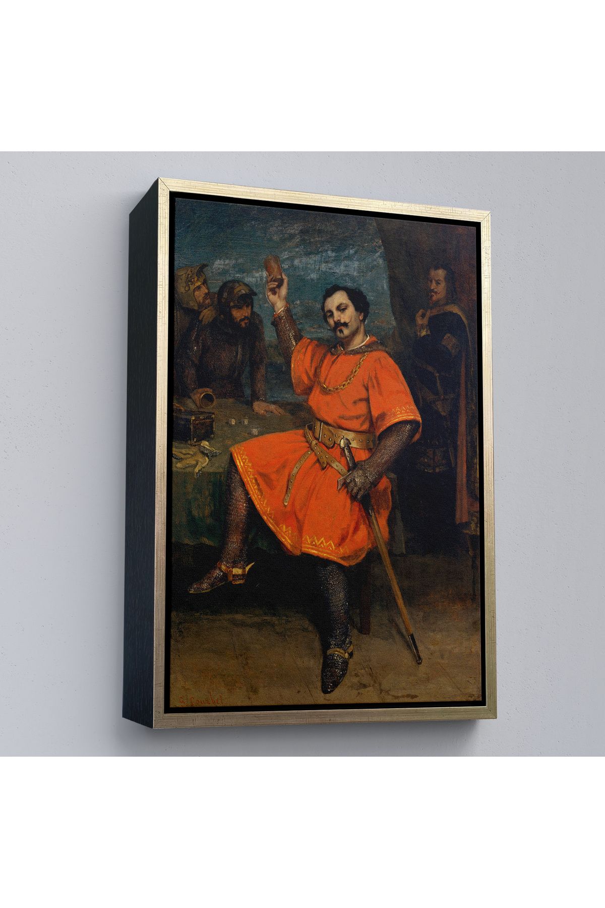Doğal Bizden DB Çerçeveli Gustave Courbet - Louis Gueymard Şeytan Robert Rolünde Tablo-7356