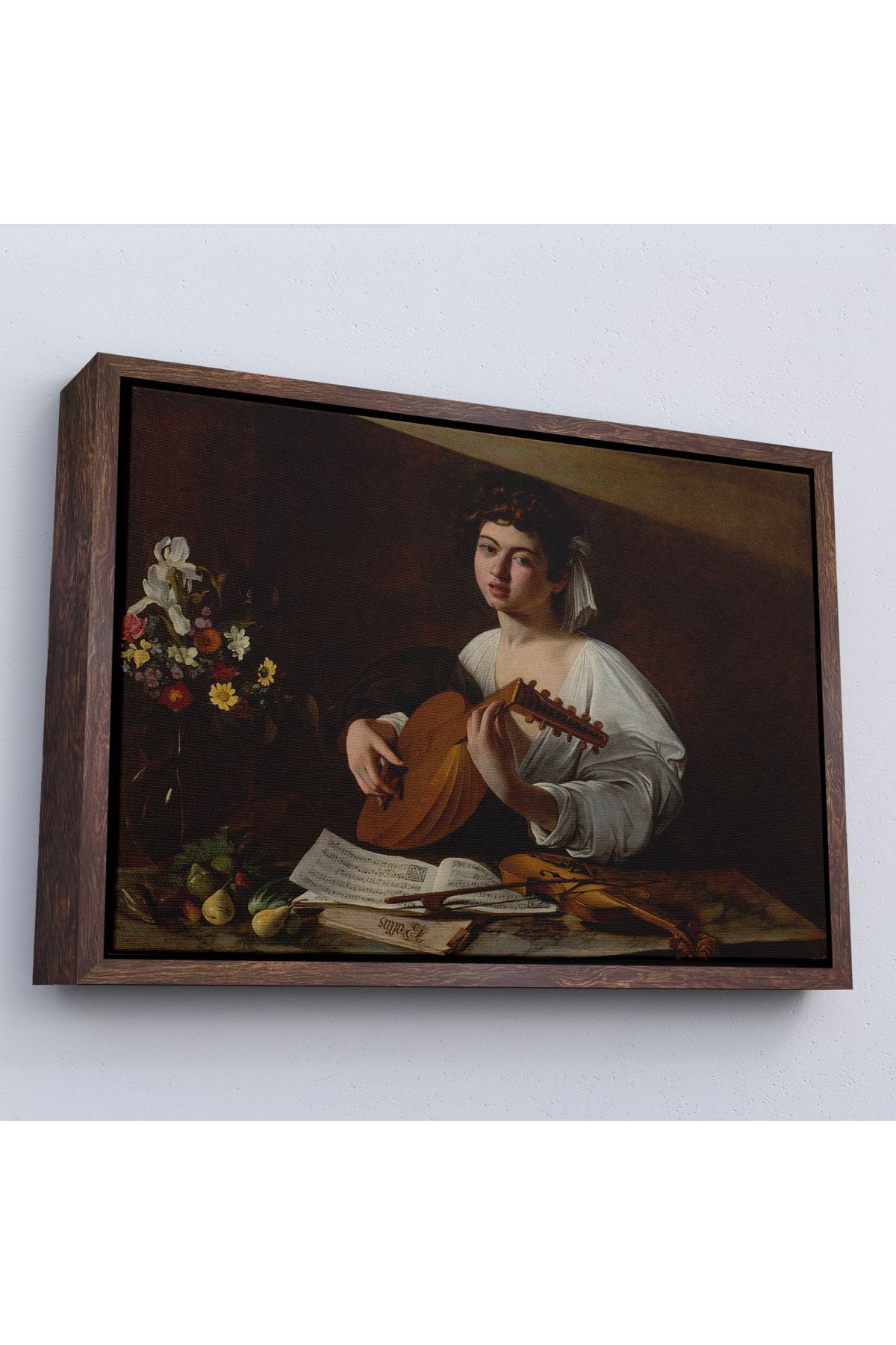 Yarımada Bahçe YB Çerçeveli Caravaggio - Latva Çalan Kadın Tablo-7143