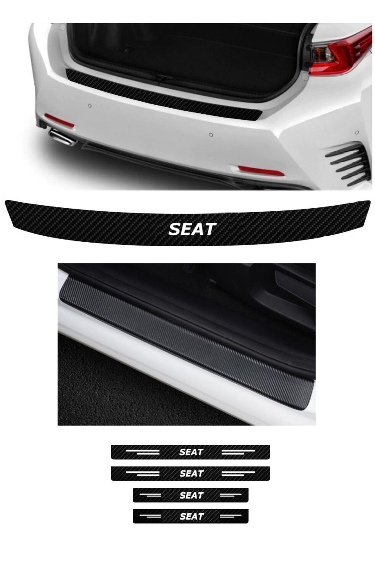 Kıvırcıkyoga-Graphene Carbon Luggage Protector and Door Sills Set Compatible for Seat Models 1