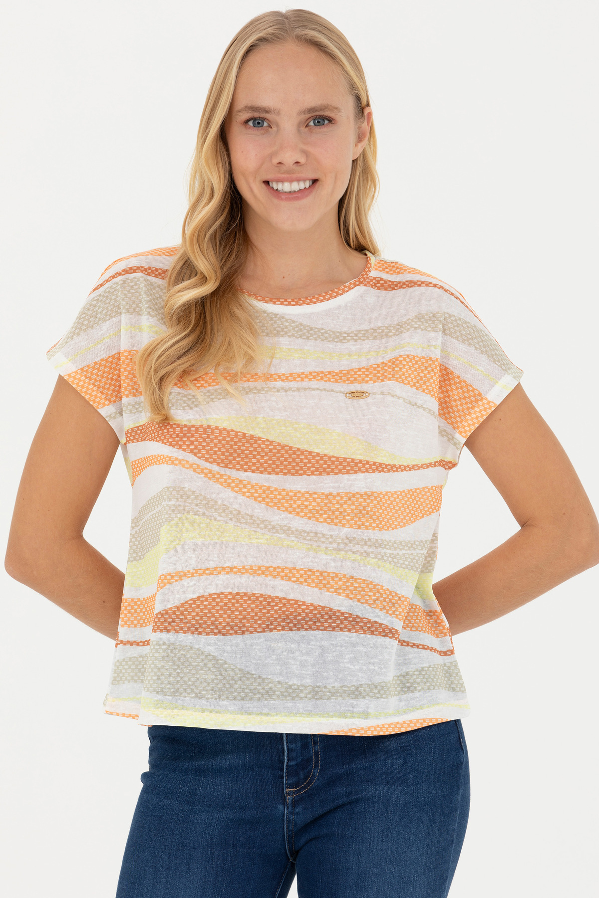 U.S. Polo Assn.-Women's Orange T-Shirt 3