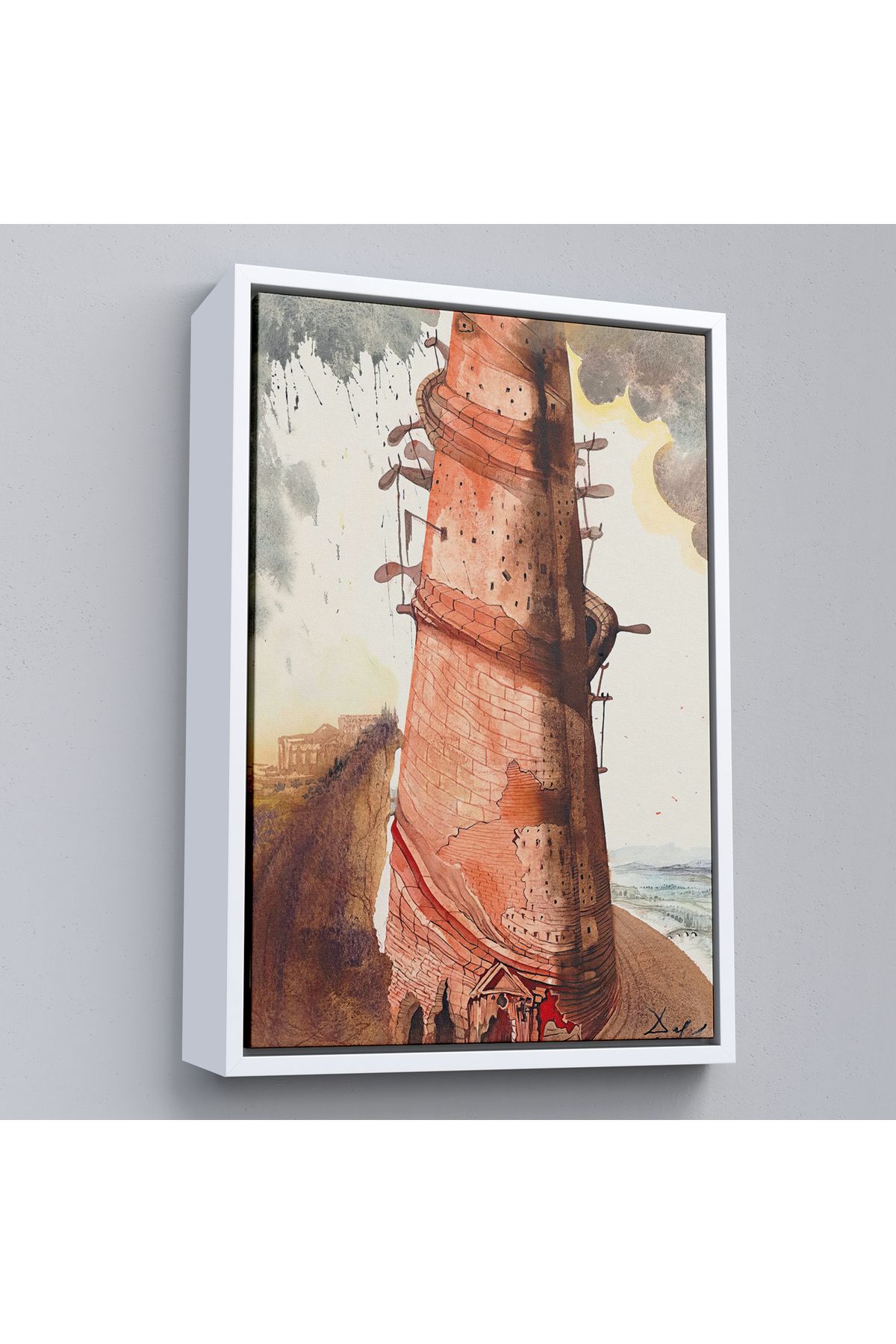 Jusoon Çerçeveli Salvador Dali - Kule Tablo-7394