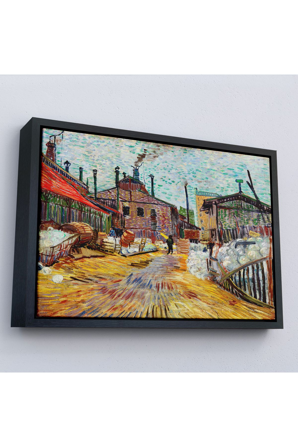 Yarımada Bahçe YB Çerçeveli Vincent Van Gogh - Asnieres Deki Fabrika Tablo - The Factory At Asnieres-7166