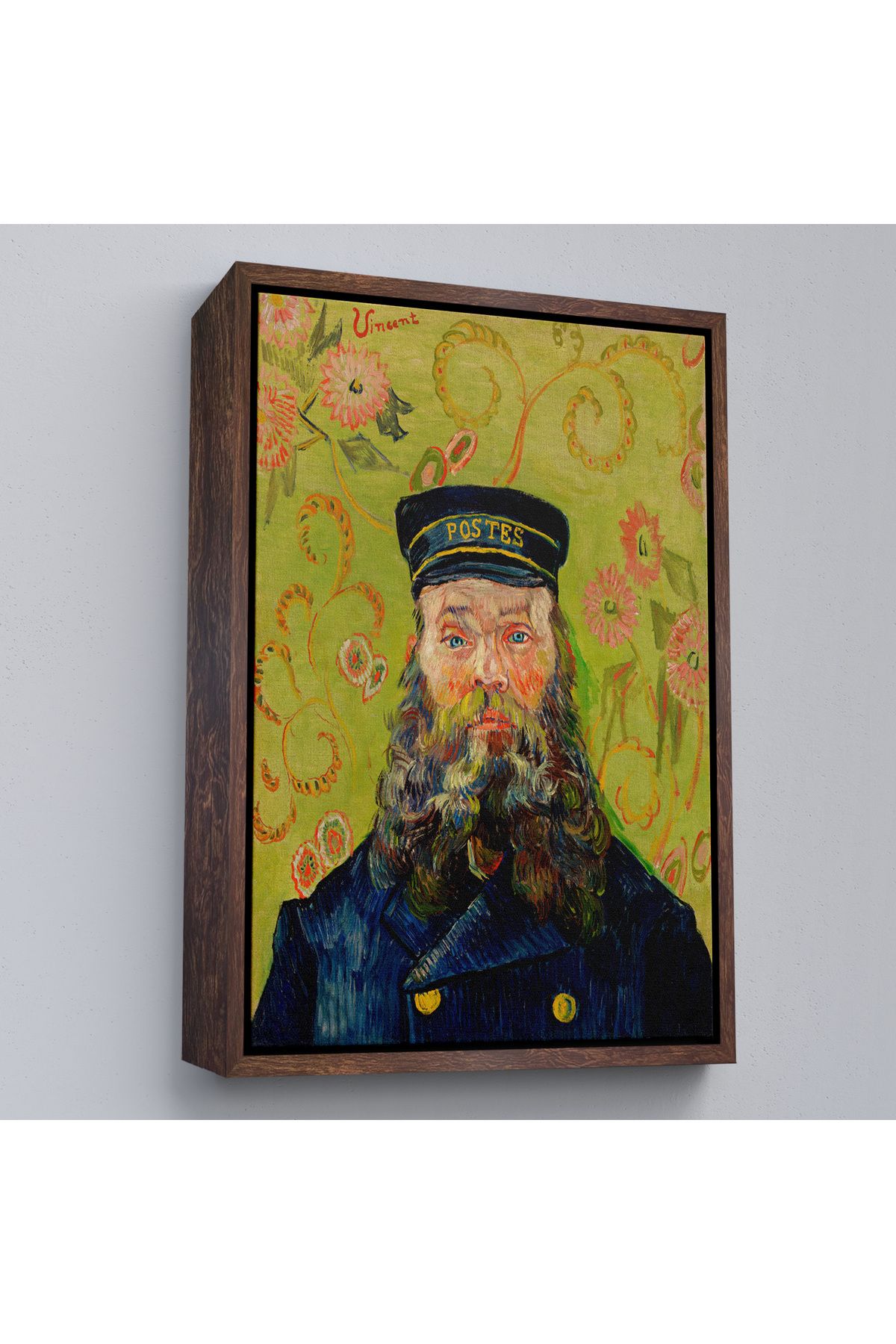 Jusoon Çerçeveli Vincent Van Gogh – Postacı Joseph Roulin’İn Portresi Tablo - Postes - Postman-7381
