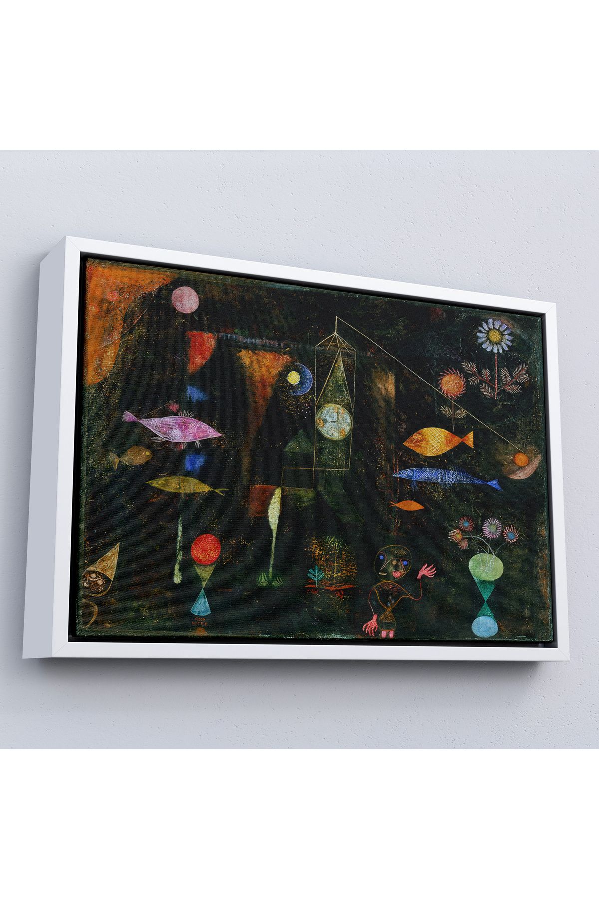 Jusoon Çerçeveli Paul Klee - Sihirli Balık Tablo - Fish Magic-7109