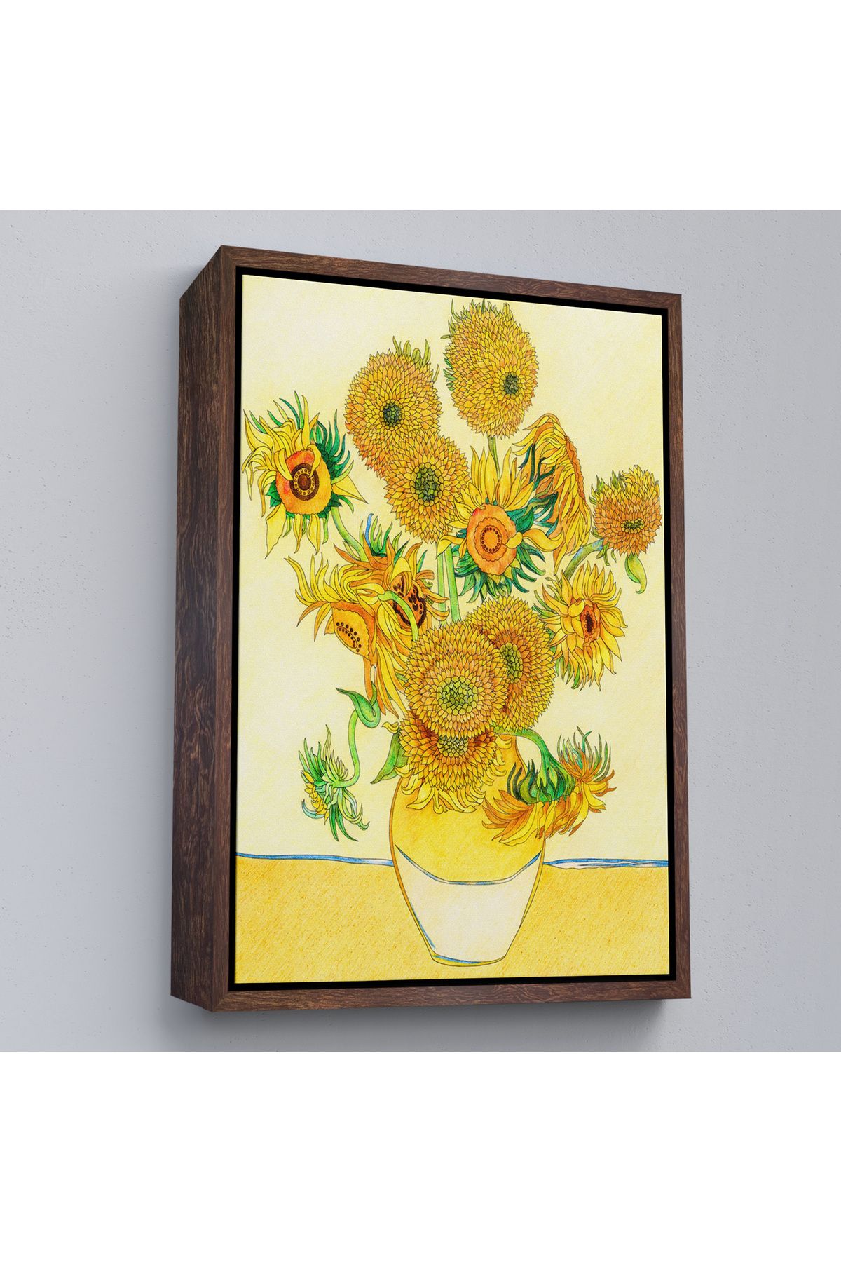 Shoprit Çerçeveli Vincent Van Gogh - Ayçiçekleri Tablo-7447