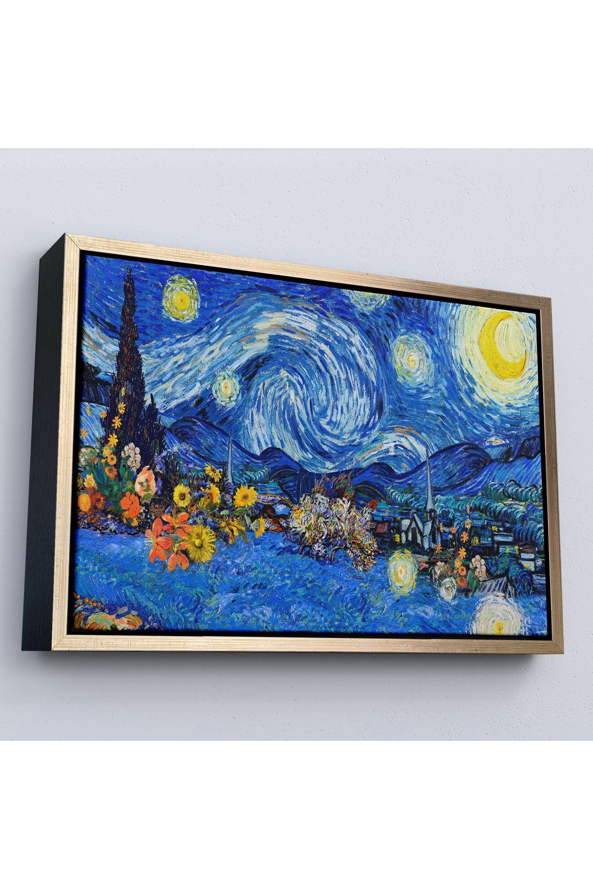 Home Çerçeveli Vincent Van Gogh - Yıldızlı Geceler Tablo - Starry Night-7172