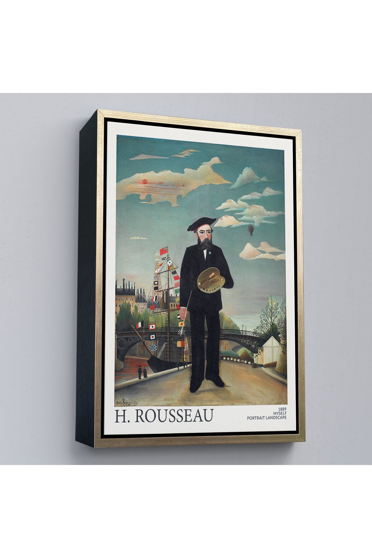 Jusoon Çerçeveli Henri Rousseau Kendi Tablosu-7323