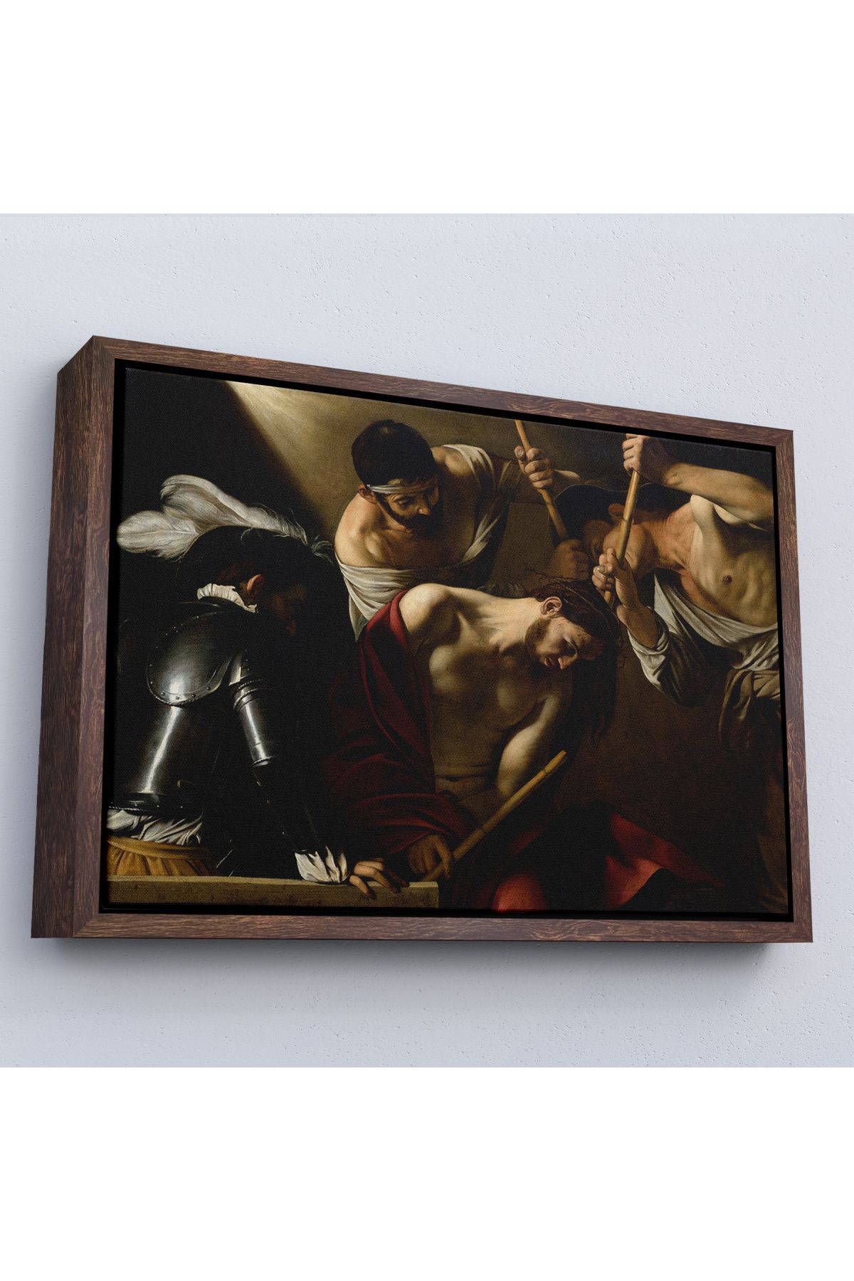 Shoprit Çerçeveli Caravaggio - Dikenlerle Taçlandırma Tablo - The Crowning With Thorns-7142