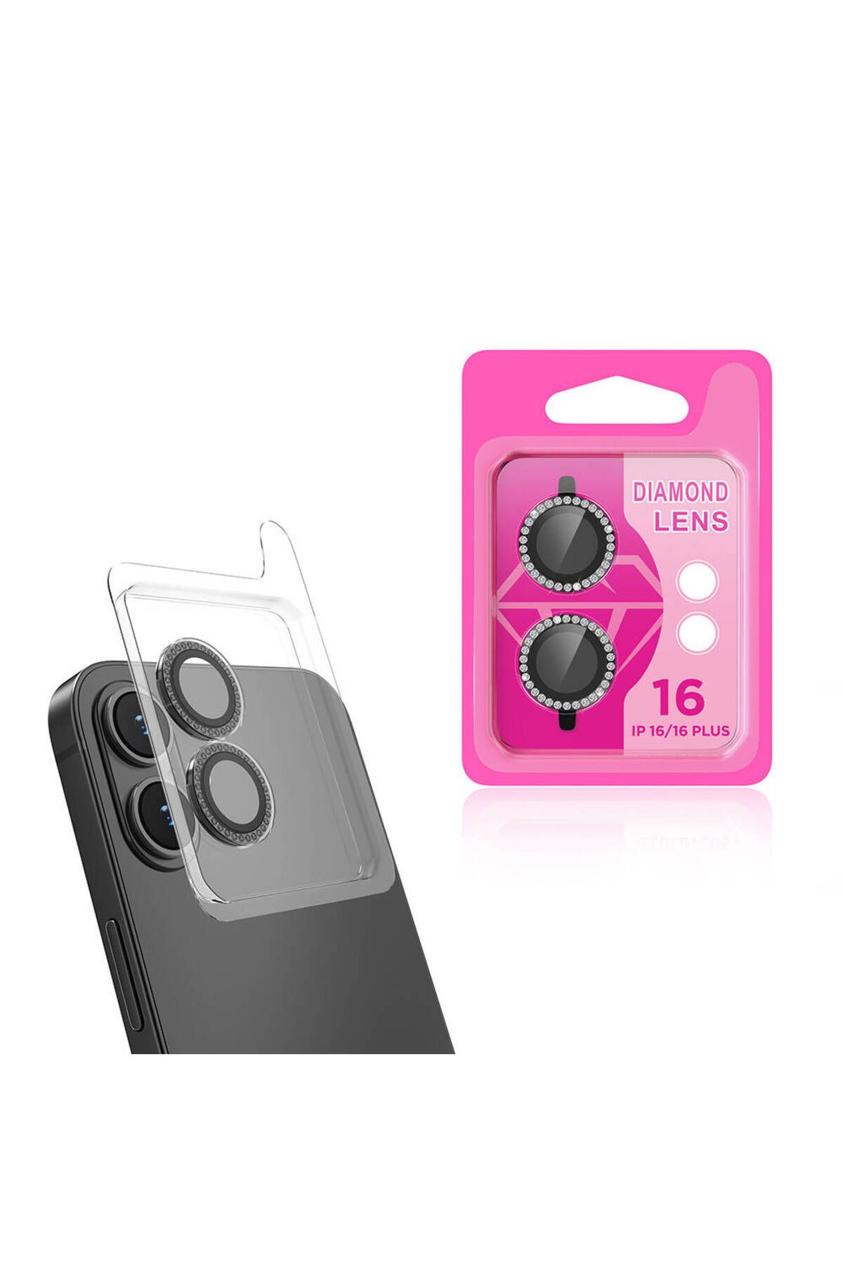 InnoCase Apple iPhone 16 Zore CL-06 Kamera Lens Koruyucu-Siyah