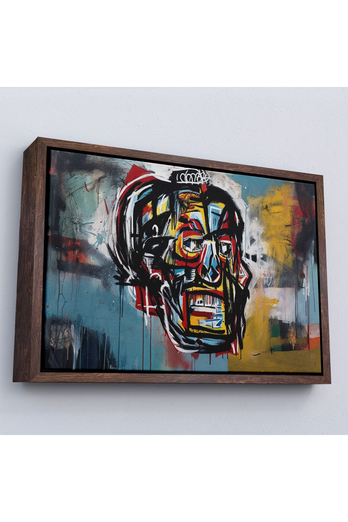 Jusoon Çerçeveli Jean Michel Basquiat'İn Untitled Kafatası Tablosu-7266