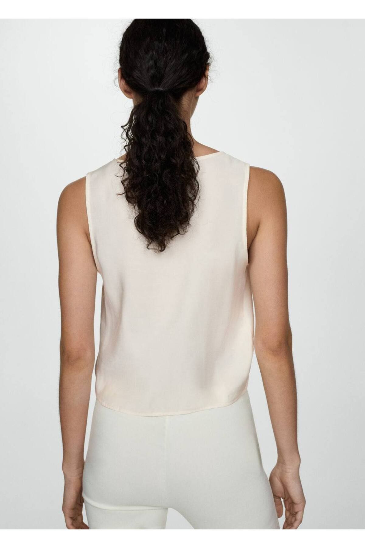 MANGO Woman-Strappy Flowy Blouse 4