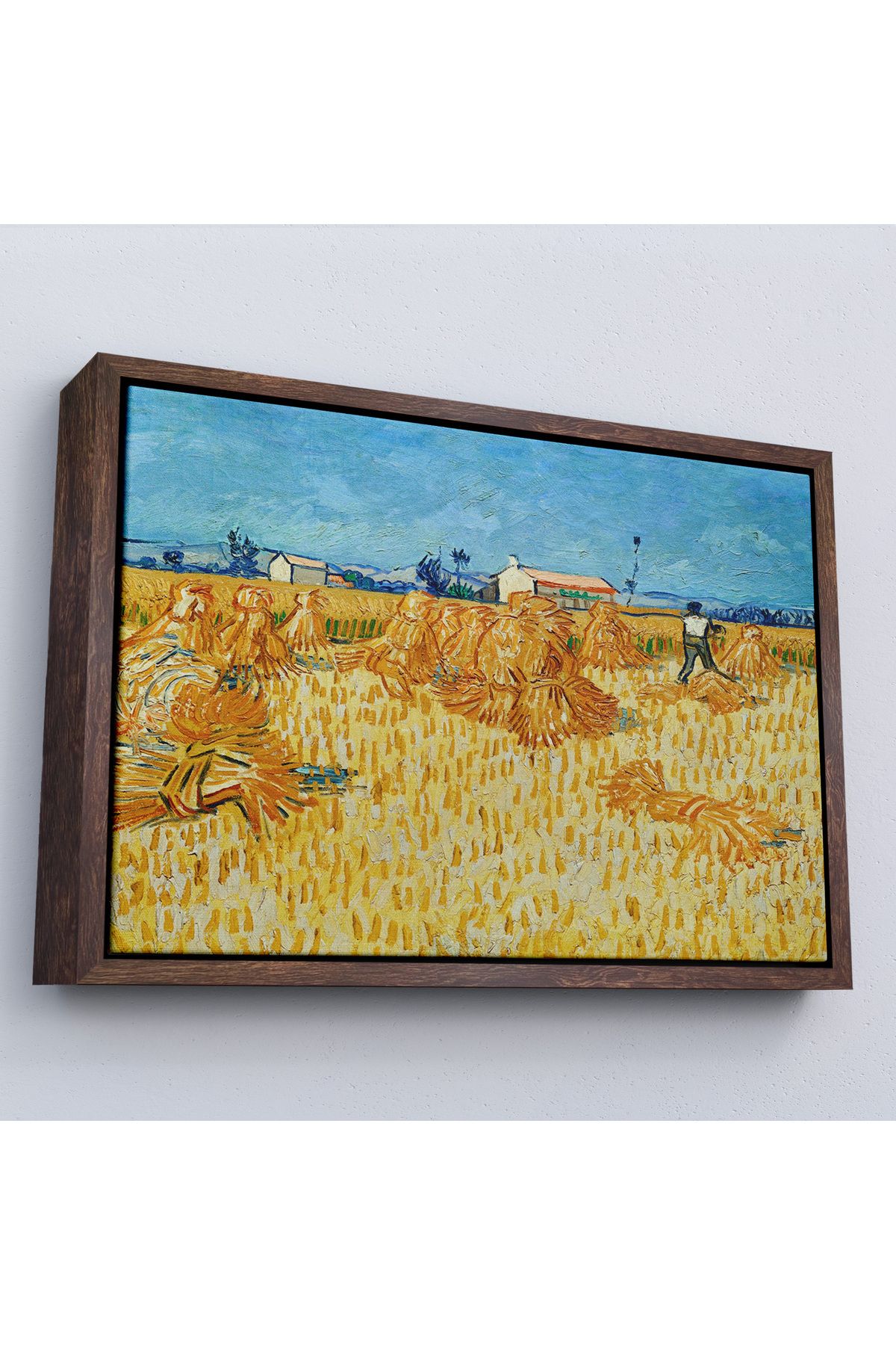 MOONFER Çerçeveli Vincent Van Gogh Provence'Te Hasat Tablo-7148