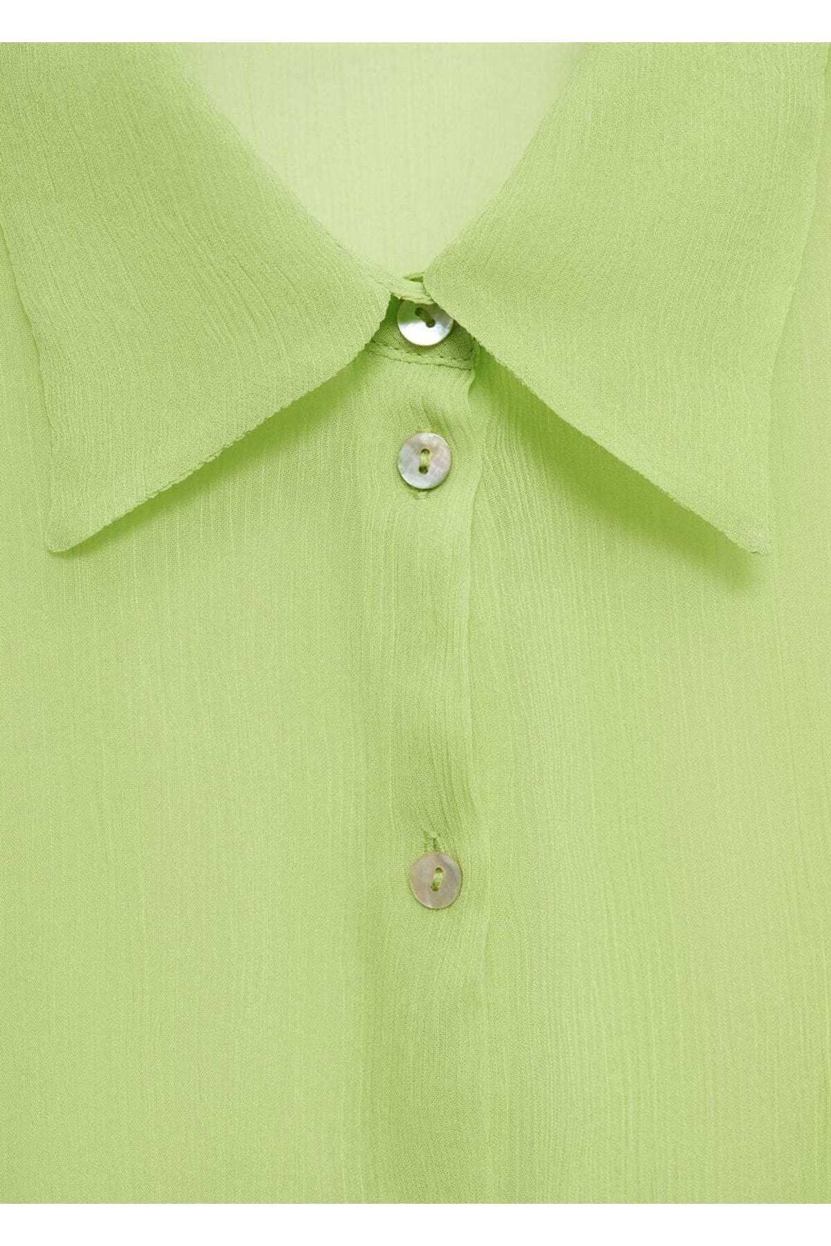 MANGO Woman-Flowing Blouse with Texture Pattern 6