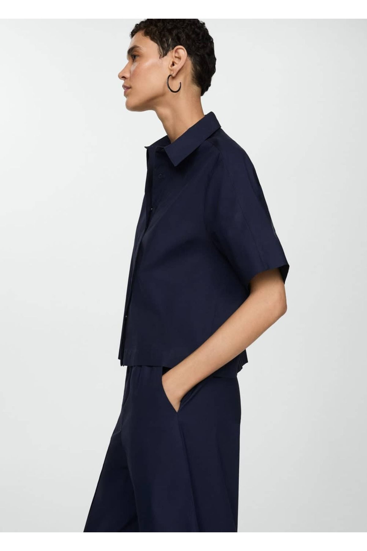 MANGO Woman-Pantaloni Wideleg din bumbac 6