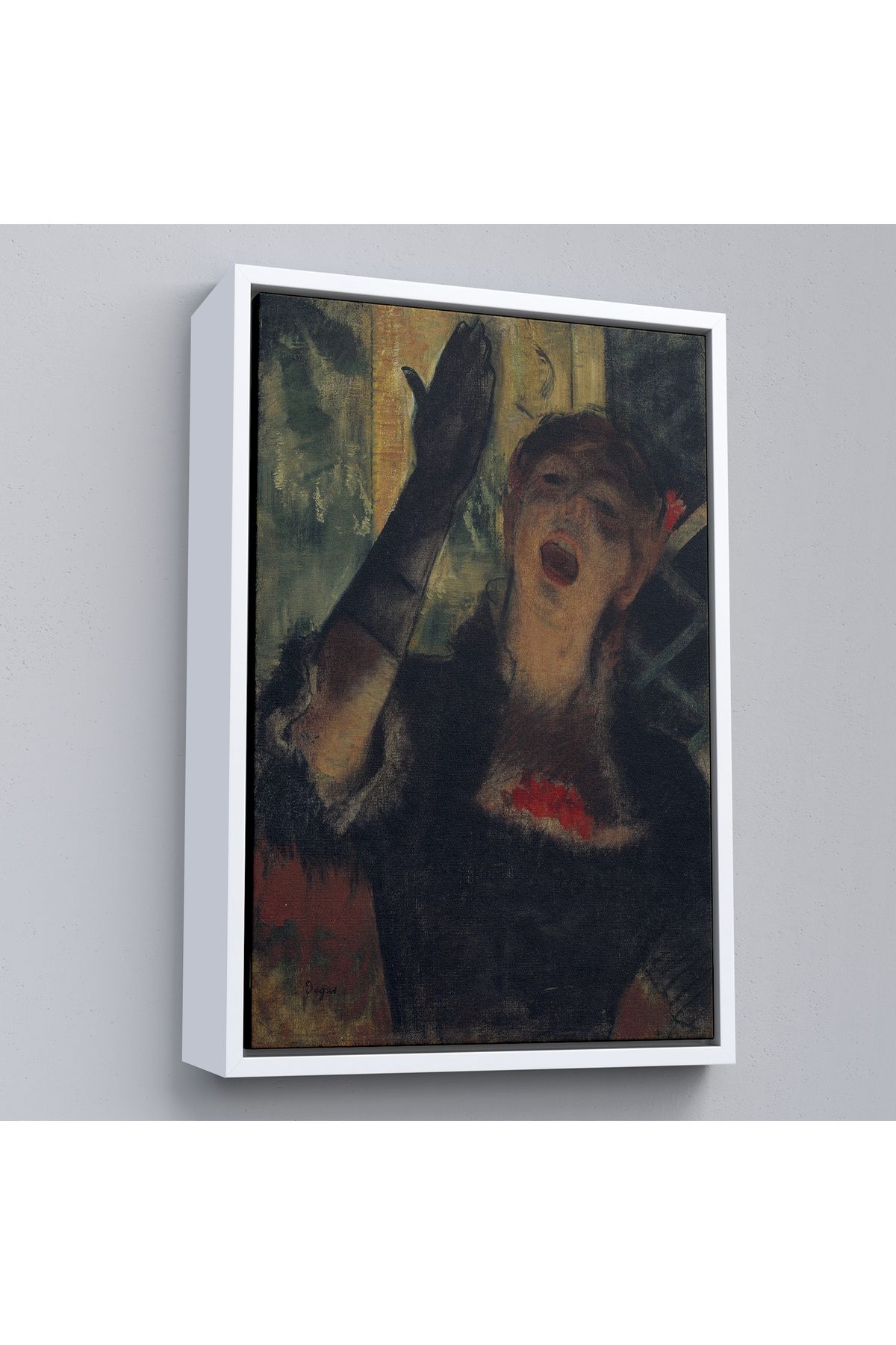 Jusoon Çerçeveli Edgar Degas - Cafe Singer Tablo-8088