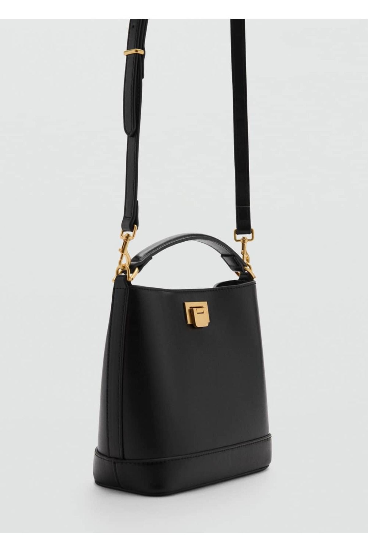 MANGO Woman-Mini Shopper Bag with Metallic Detail 1