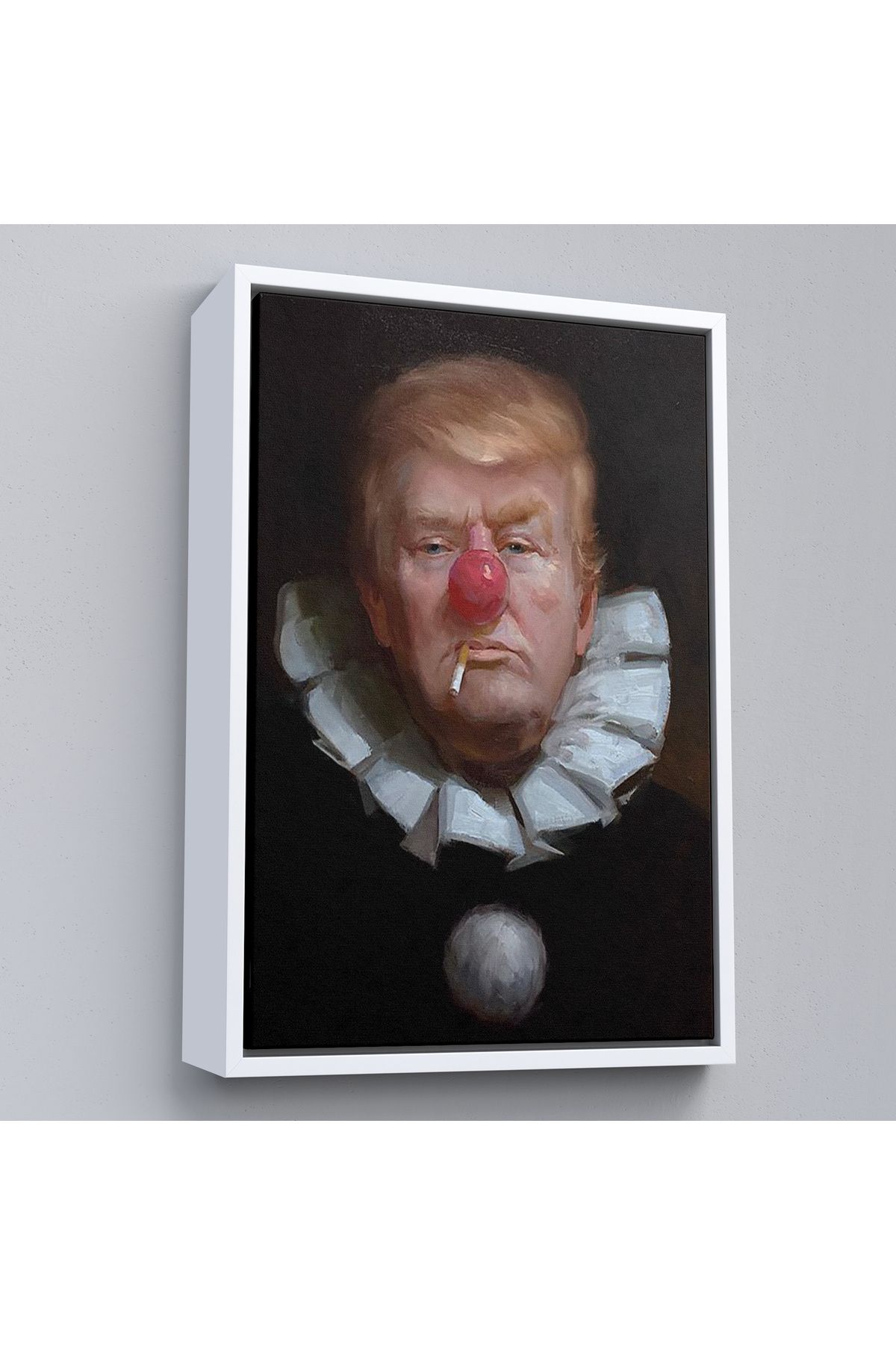 Shoprit Çerçeveli Palyaço Donald Trump Tablo-7849