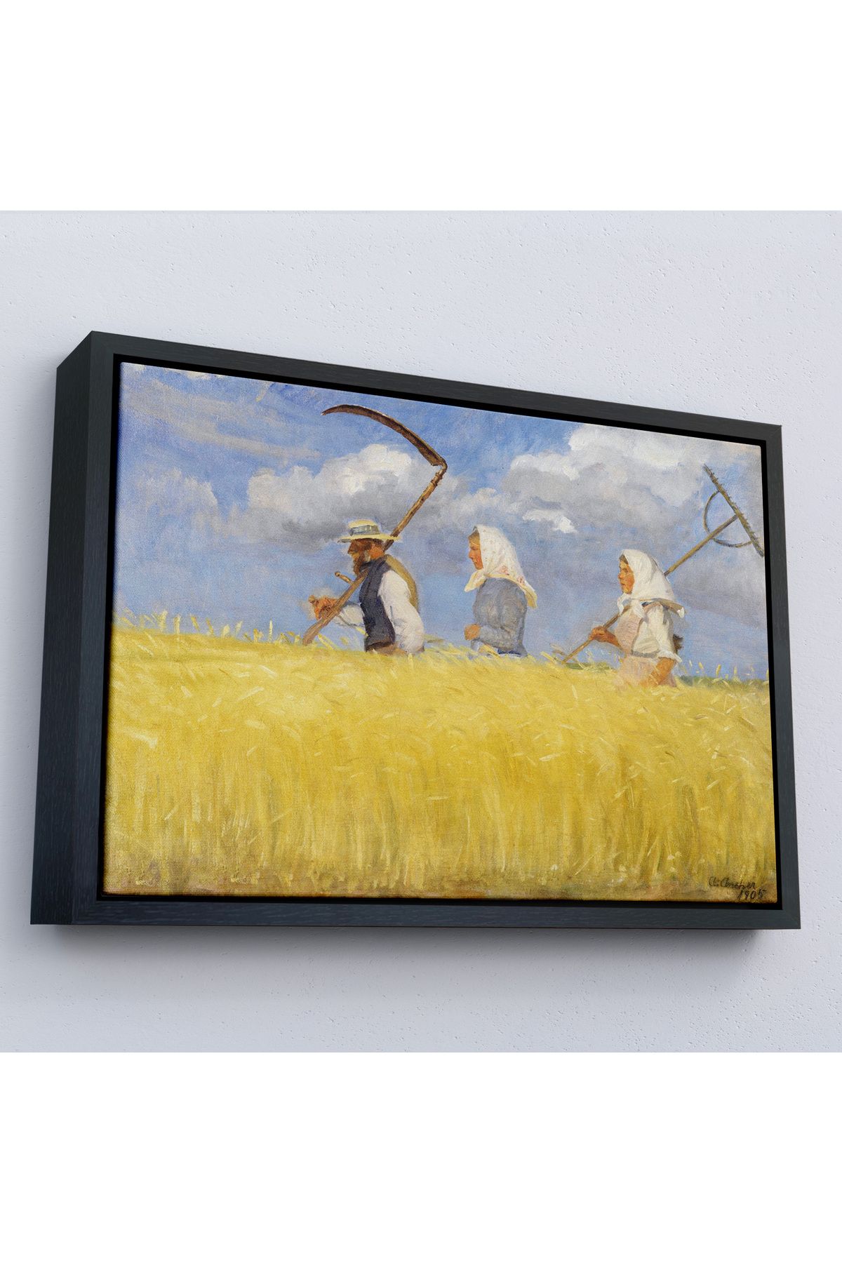 Shoprit Çerçeveli Anna Ancher - İşçiler Tablo - Harvesters-7156