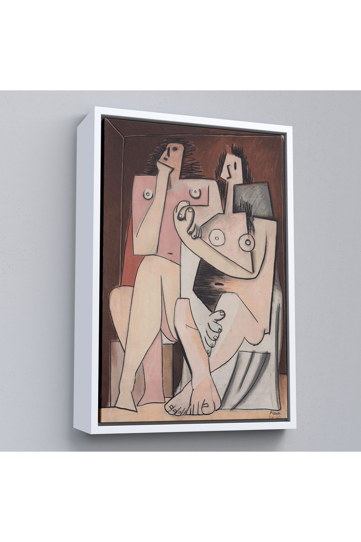 Shoprit Çerçeveli Pablo Picasso - Adam Ve Kadın Soyut Tablosu - Homme Et Femme-7329