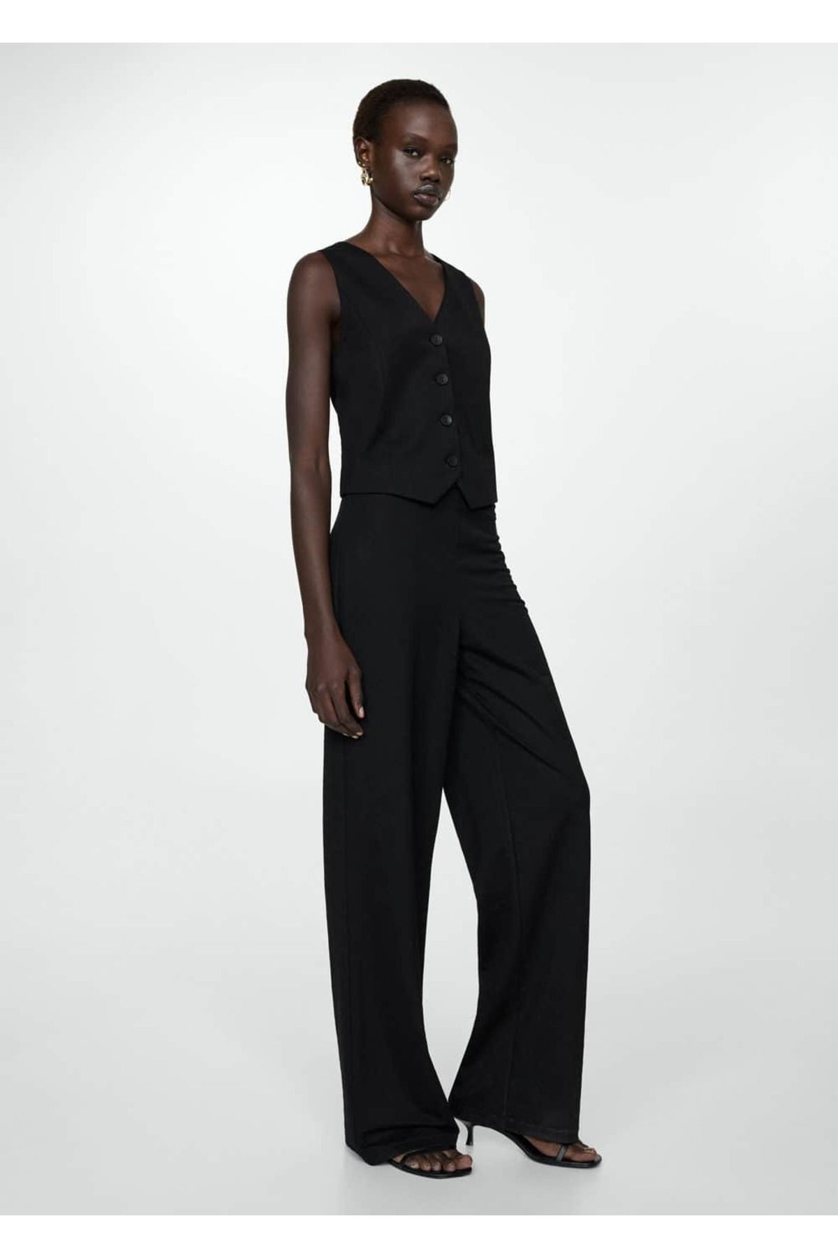 MANGO Woman-Straight Cut Draped Pants 2