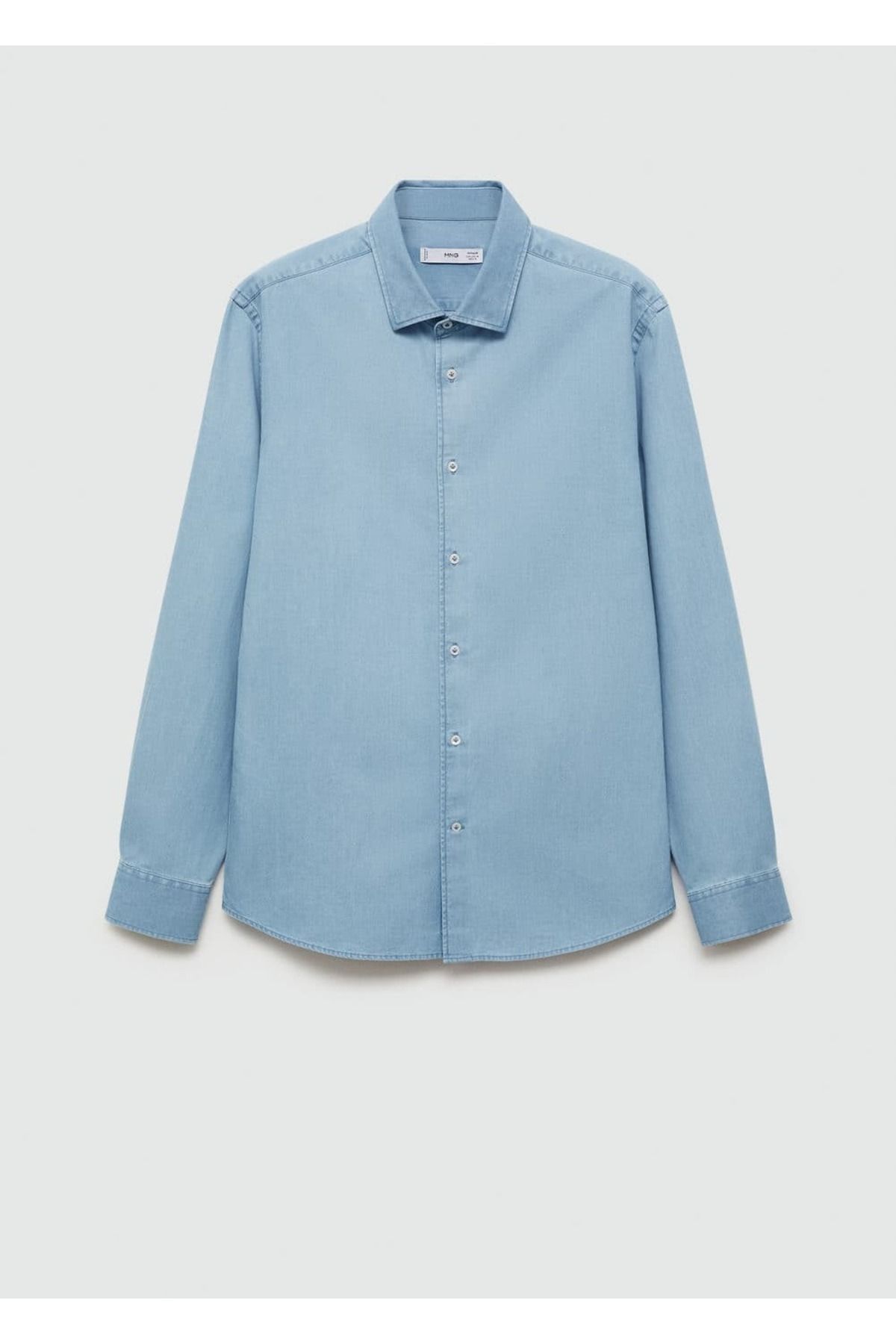 MANGO Man-Regular Fit Chambray Baumwollhemd 3