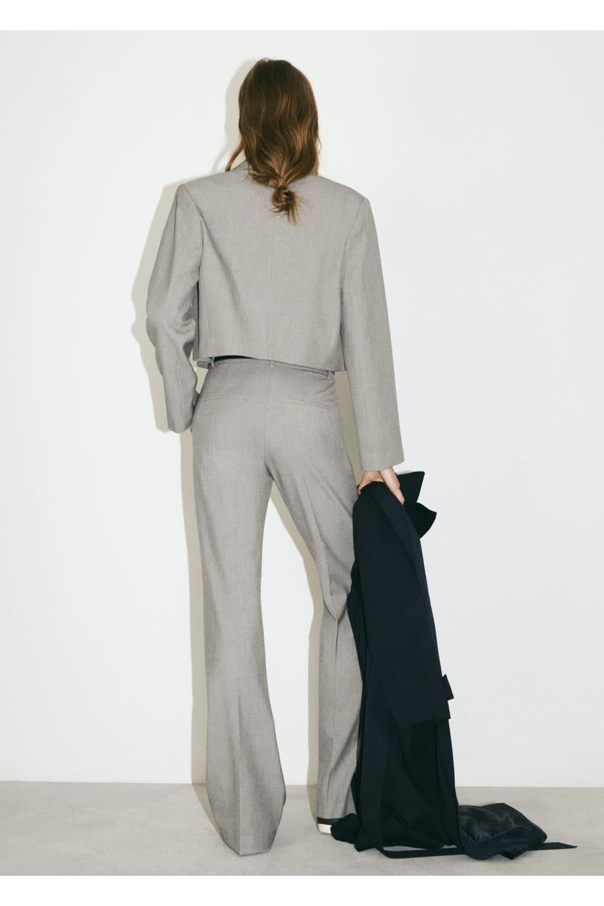 MANGO Woman-High Waisted Loose Trousers 7