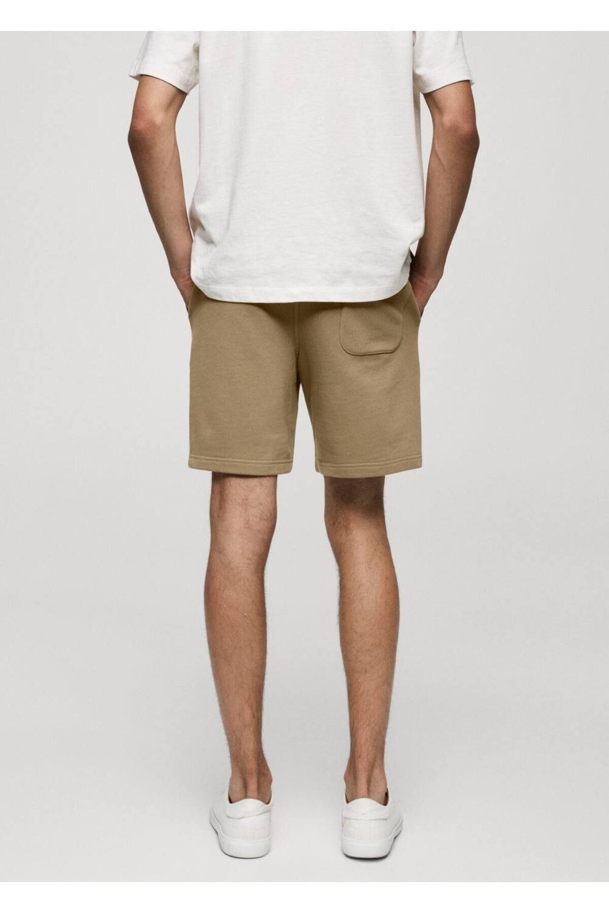 MANGO Man-Pantaloni scurți jogger din bumbac 4