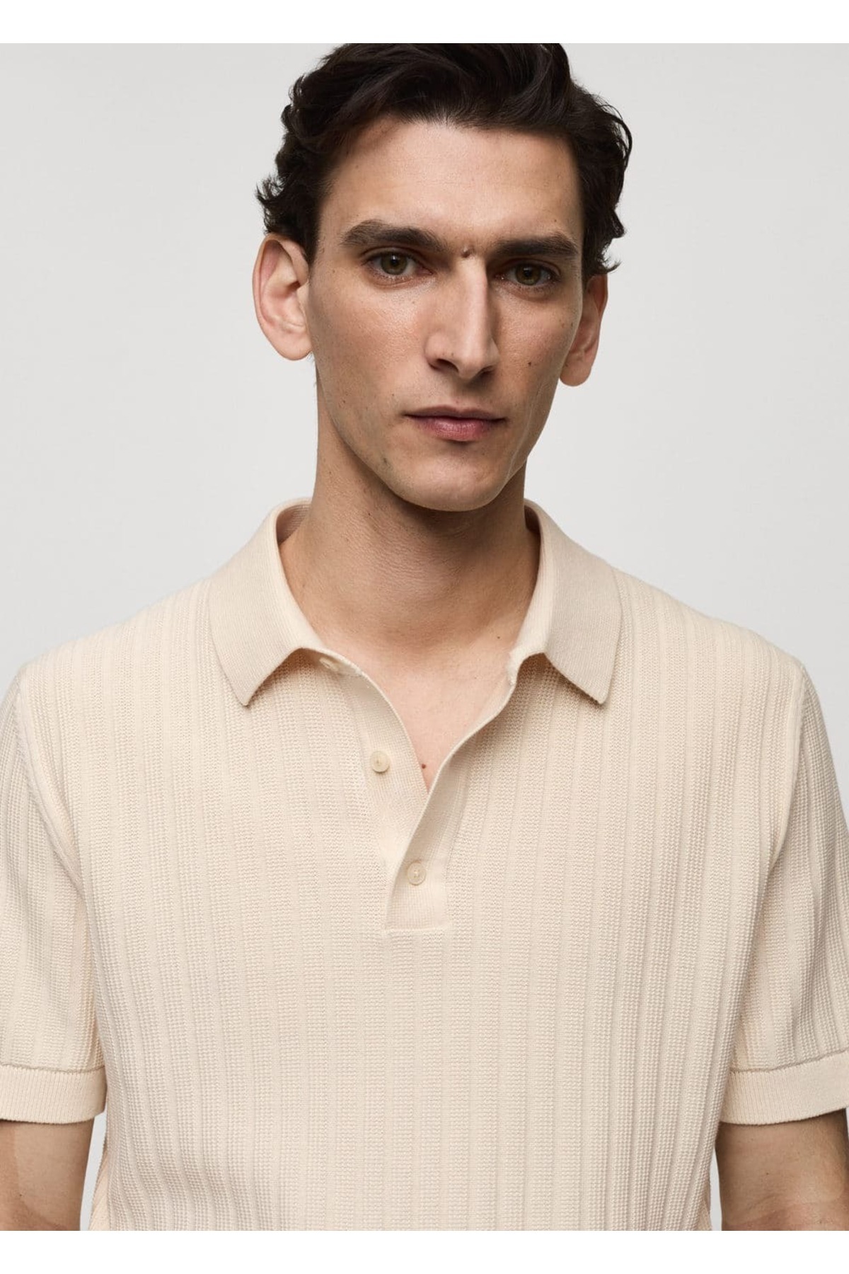 MANGO Man-Tricou polo 100% bumbac microconstruit 5