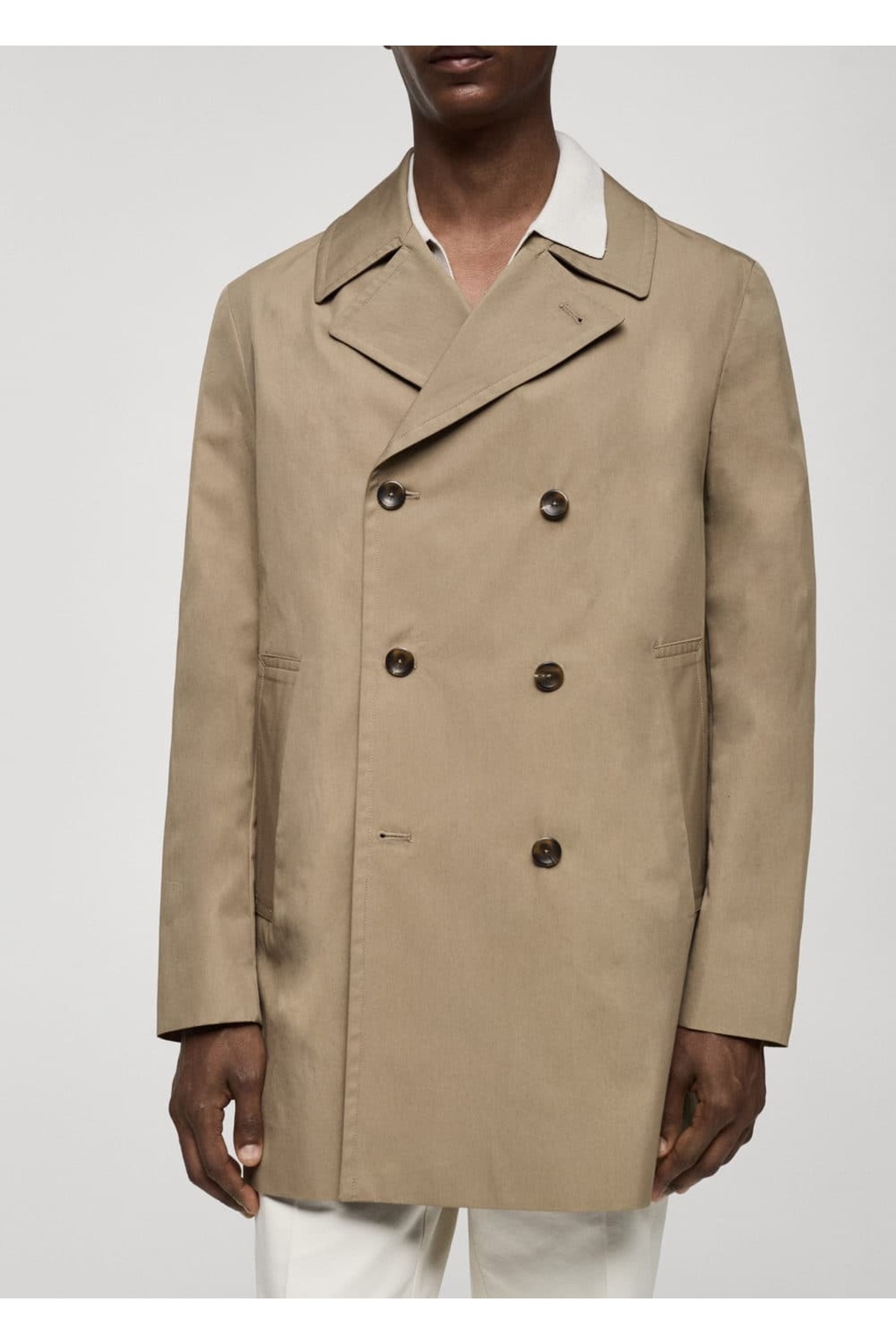 MANGO Man-Kurzer Trenchcoat aus Baumwolle 8