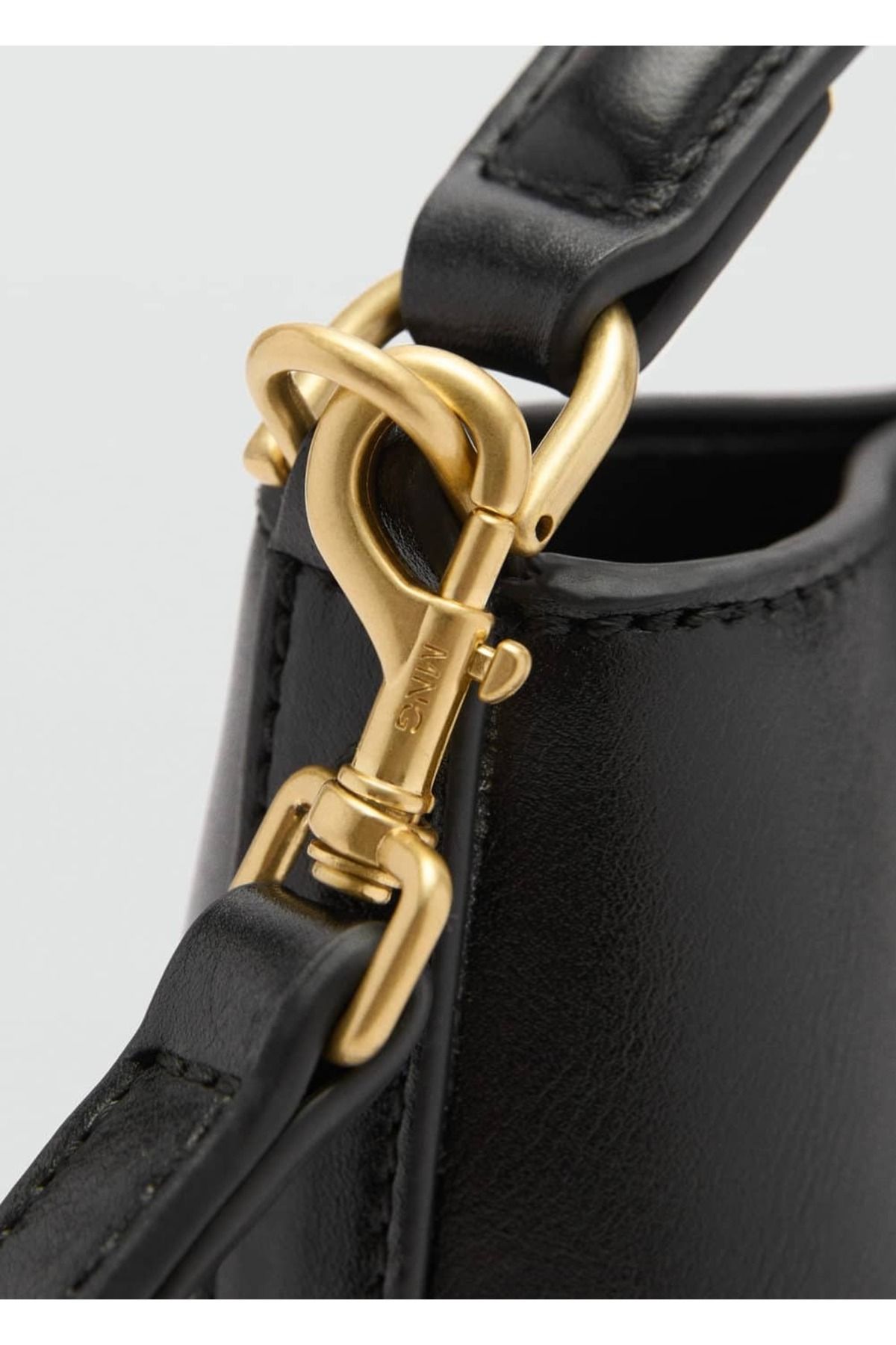 MANGO Woman-Mini Shopper Bag with Metallic Detail 4