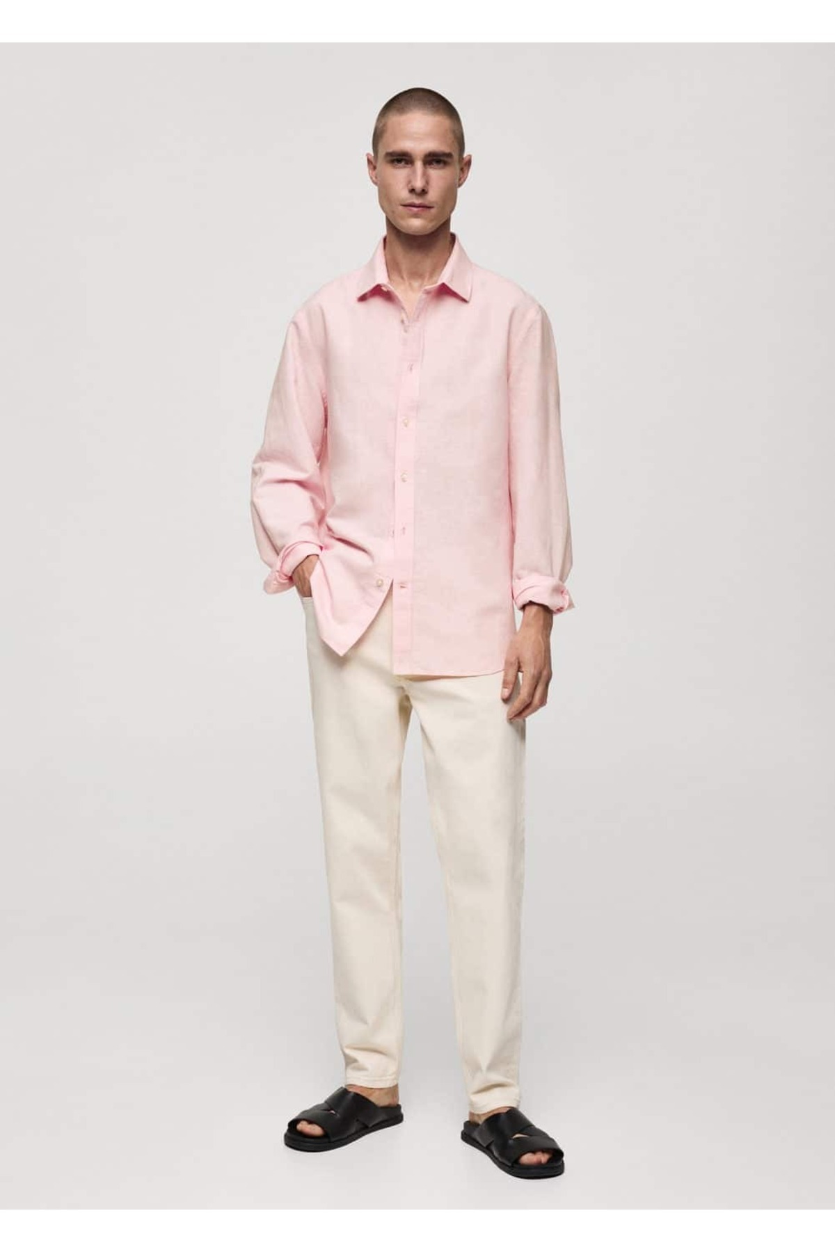MANGO Man-Classic Cut Linen Shirt 2